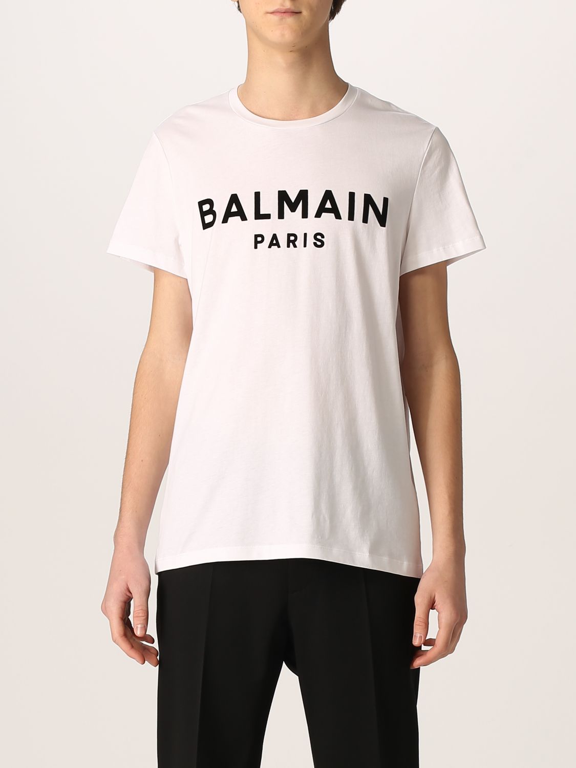 BALMAIN: t-shirt with logo - White | Balmain t-shirt XH1EF000BB33 