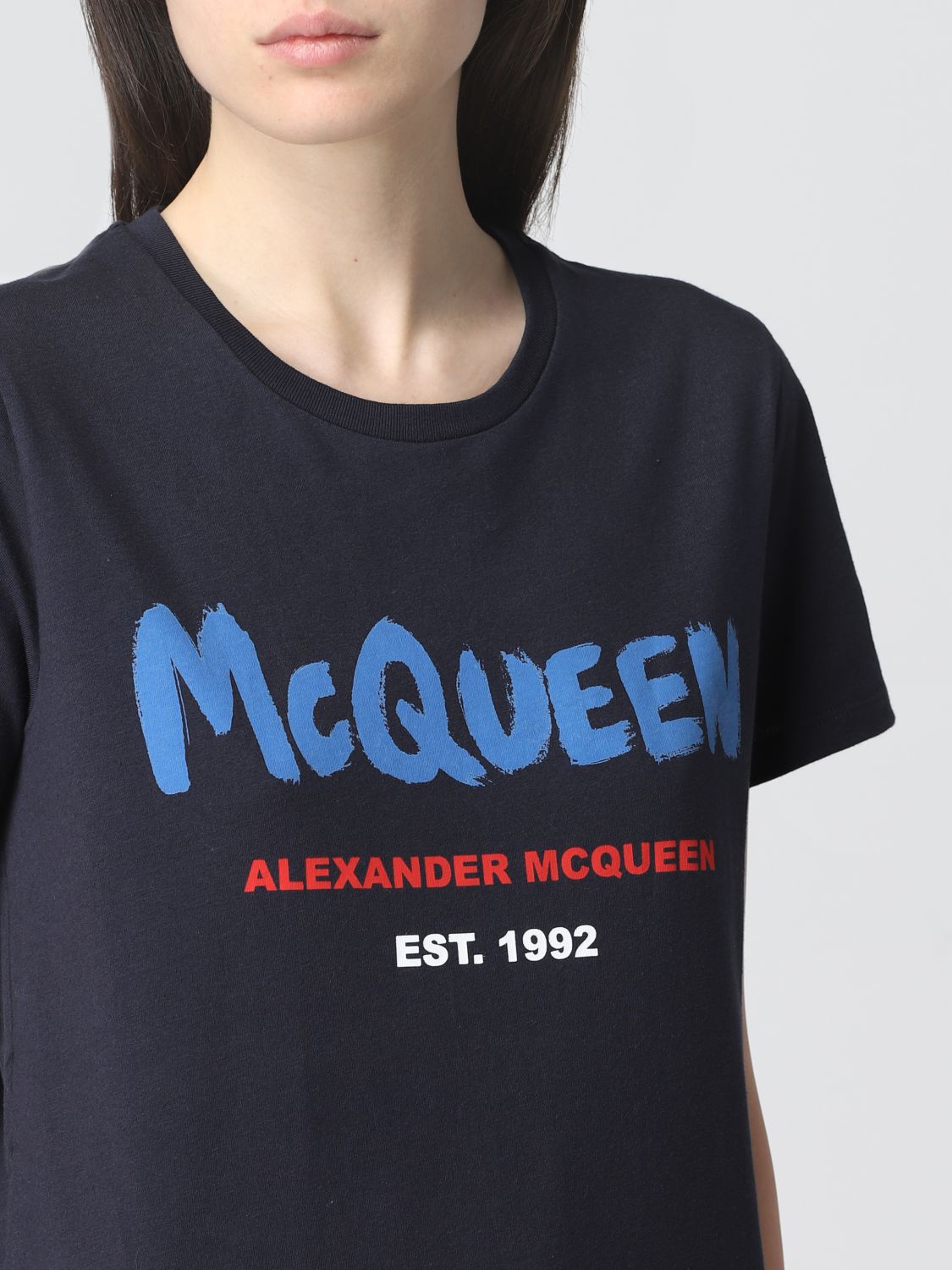 ALEXANDER MCQUEEN: cotton t-shirt with logo | T-Shirt Alexander 