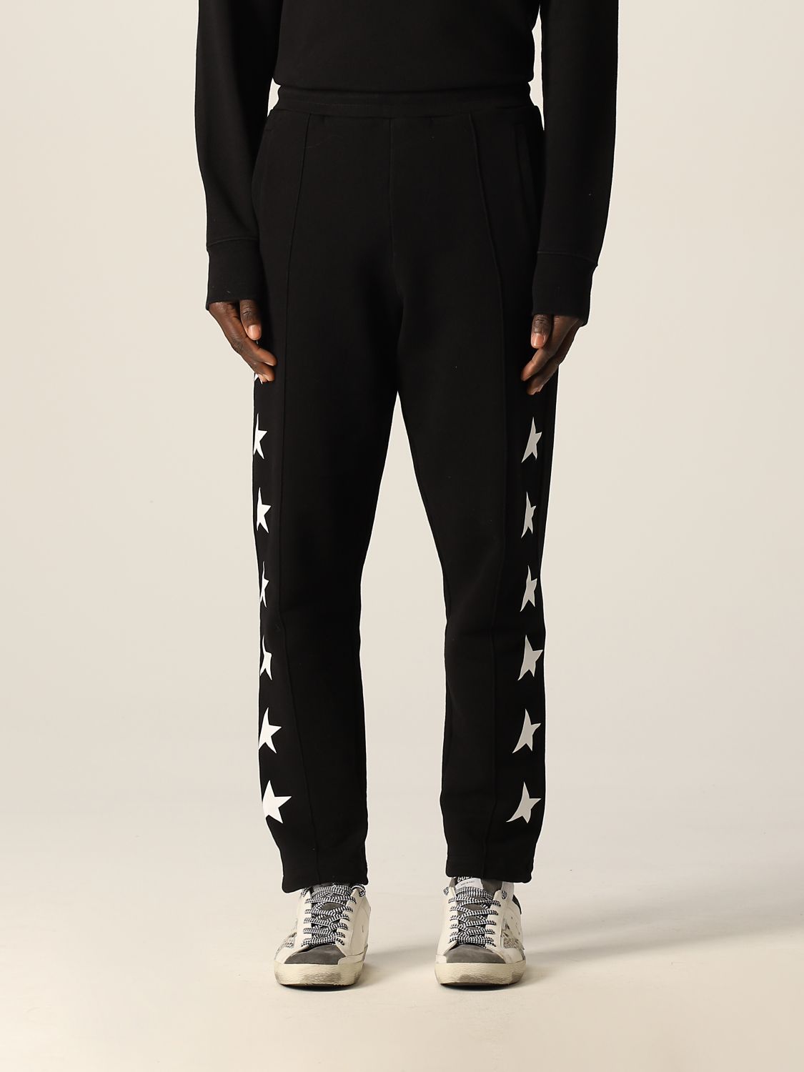 GOLDEN GOOSE: Star collection trousers in cotton - Black | Golden Goose ...