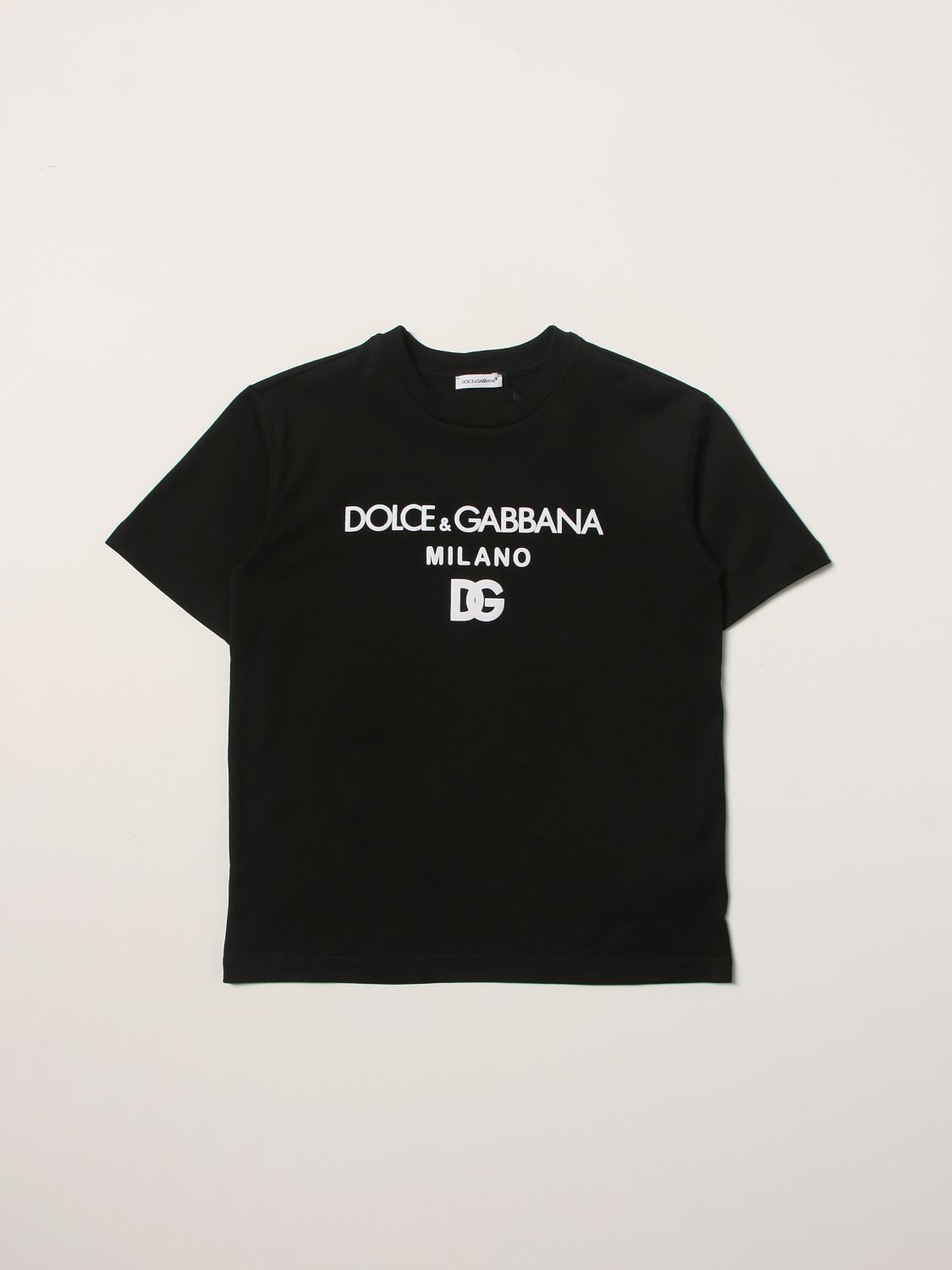 DOLCE & GABBANA: cotton t-shirt with logo - Black | Dolce & Gabbana t ...