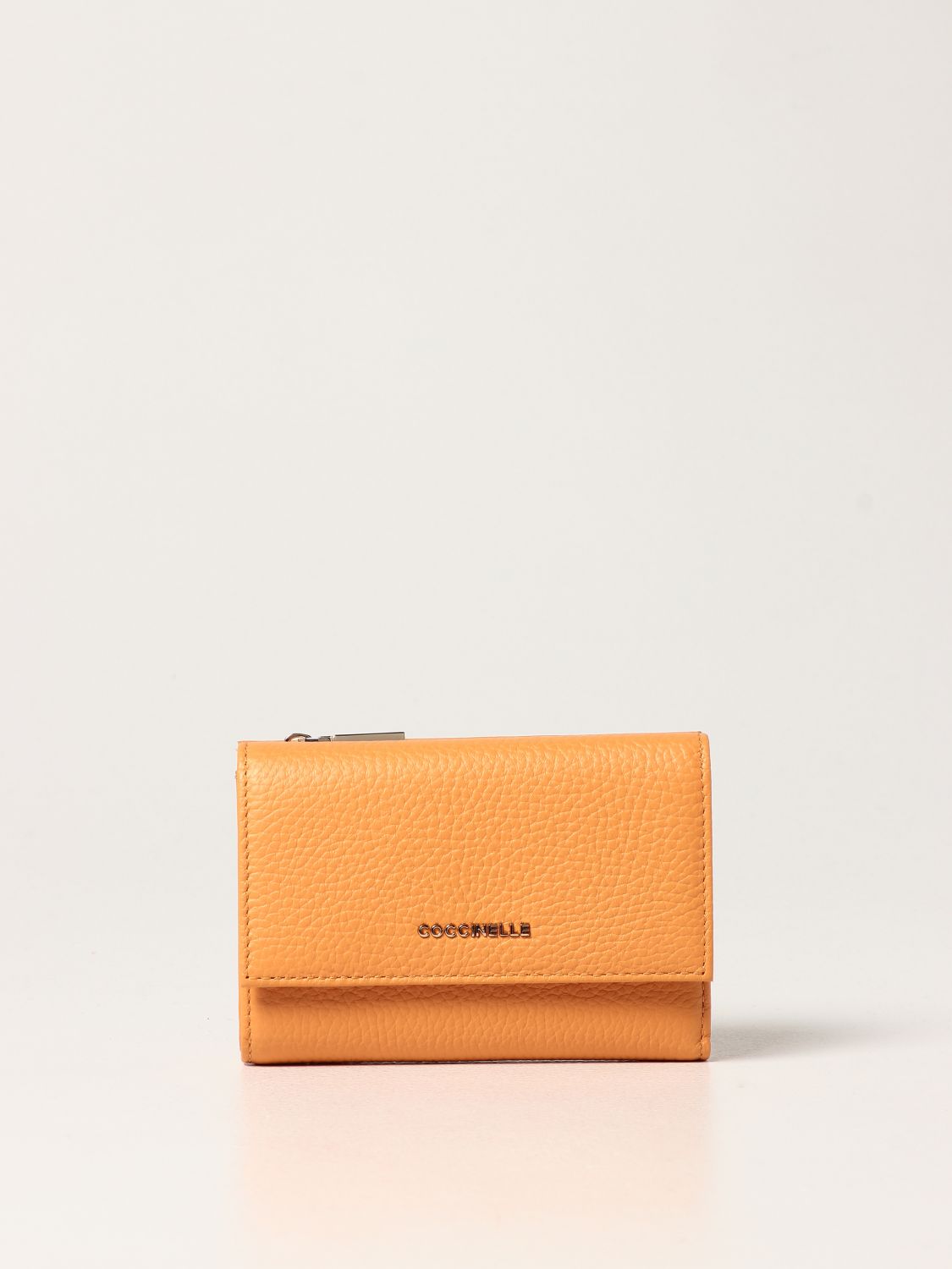 Coccinelle Wallet In Grained Leather In 杏黄色 | ModeSens