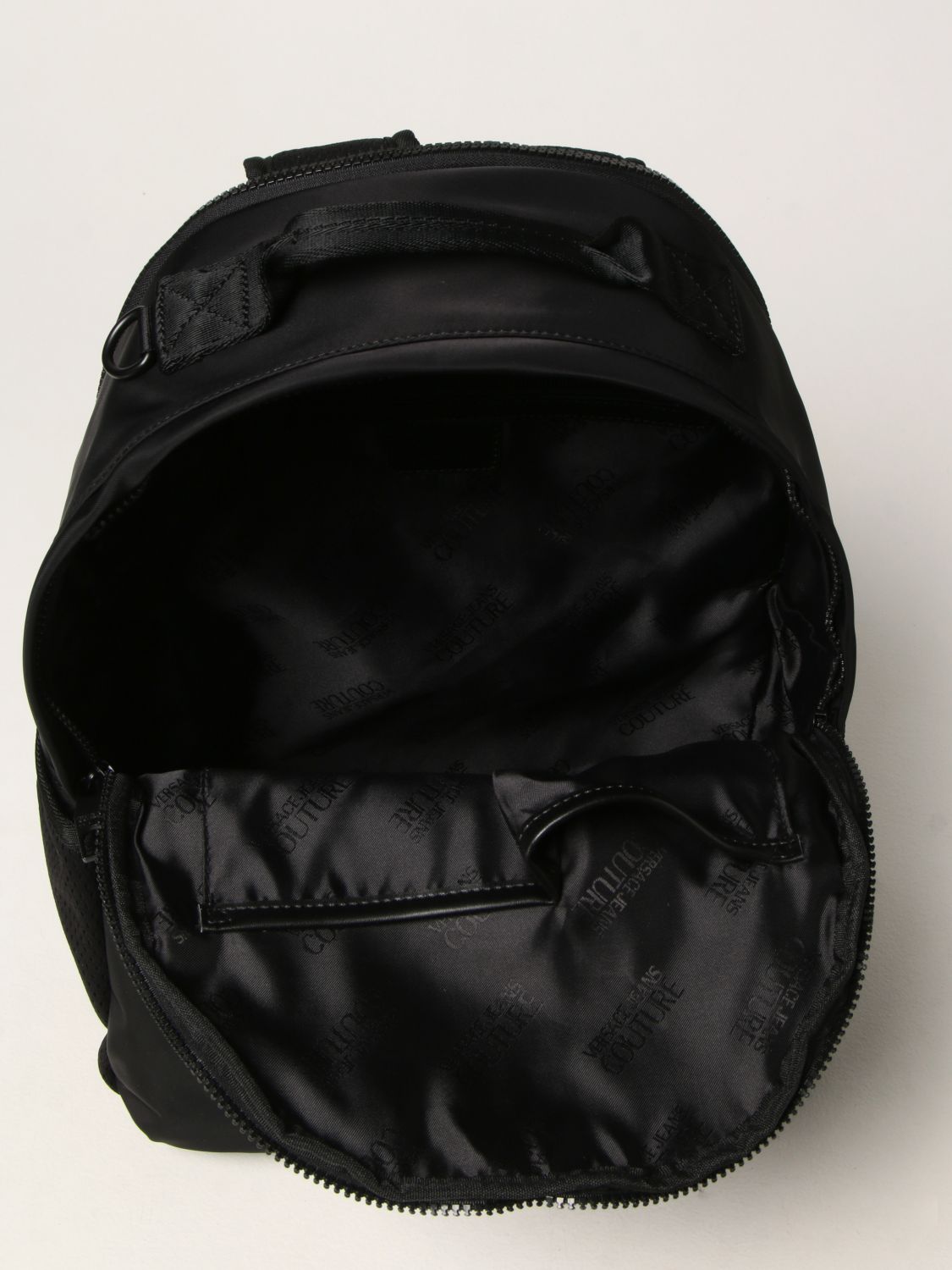 VERSACE JEANS COUTURE: nylon backpack - Black | Versace Jeans Couture ...
