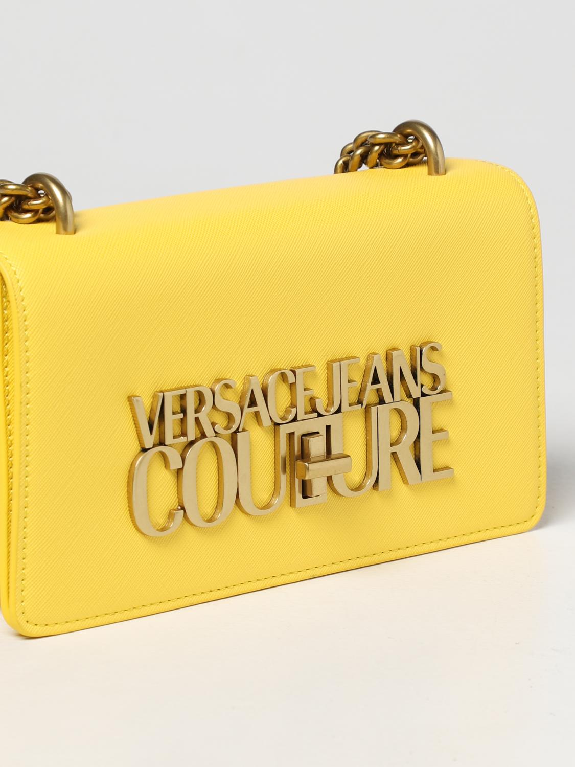VERSACE JEANS COUTURE bag in synthetic saffiano leather Yellow