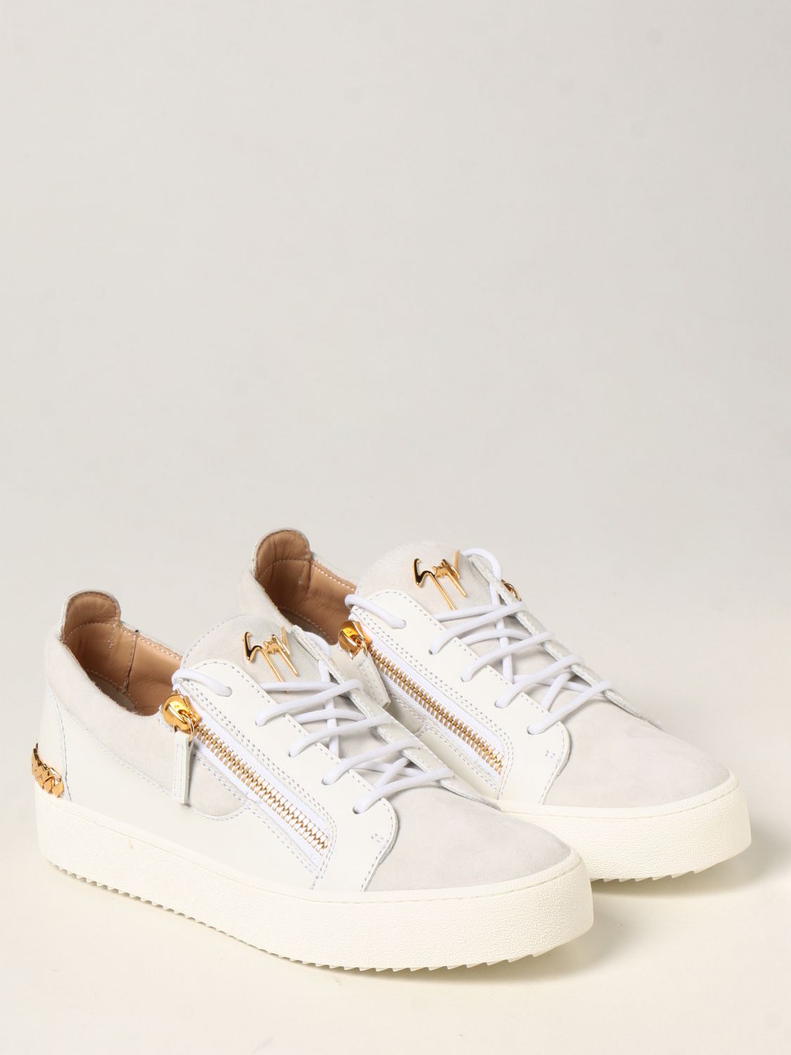 GIUSEPPE Frankie leather and - White | Zanotti sneakers RU10057 online at GIGLIO.COM