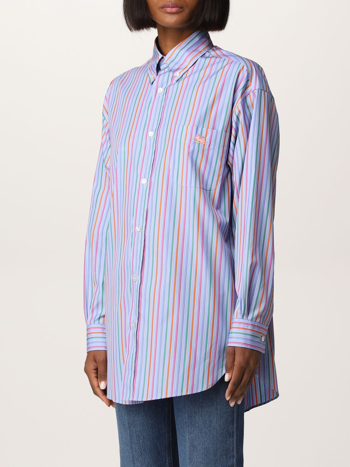 ETRO logo-embroidered shirt Grün