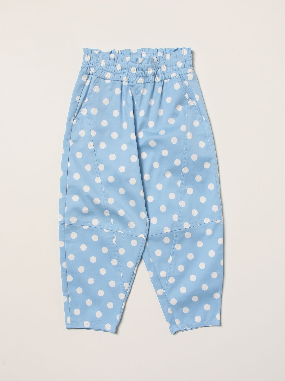 Pants Monnalisa: Monnalisa pants with polka dots sky blue 1