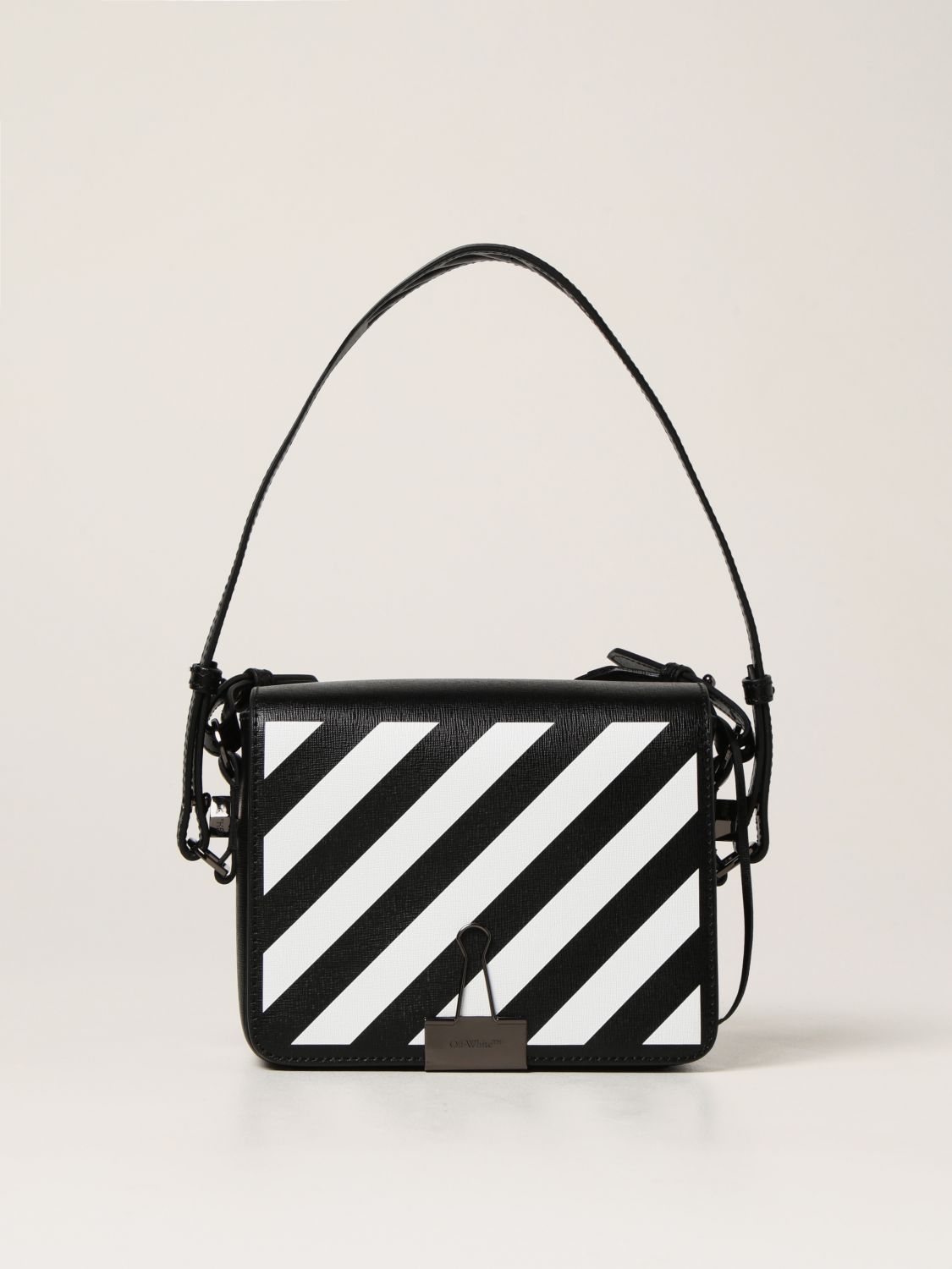 OFF-WHITE: shoulder bag in saffiano leather - White | Off-White mini ...