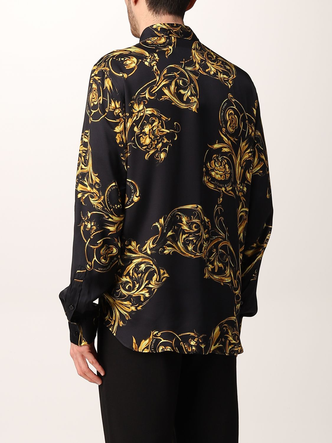 Uomo Abbigliamento da Camicie da Camicie eleganti Giacca-camicia Barocco con stampaVersace Jeans Couture in Cotone da Uomo colore Nero 