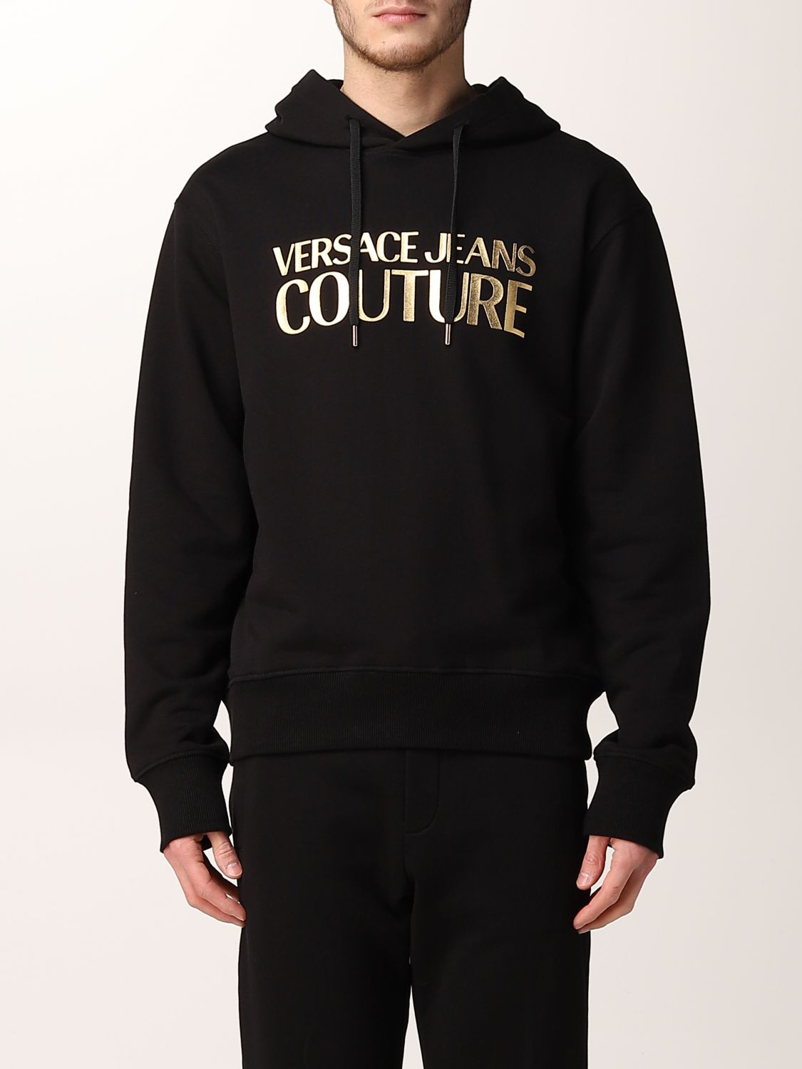 Felpa Versace Jeans Couture: Felpa Versace Jeans Couture con logo nero 1