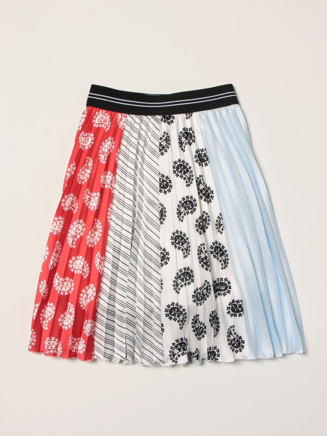 Skirt Msgm Kids: Patchwork pleated Msgm Kids wide skirt multicolor 2