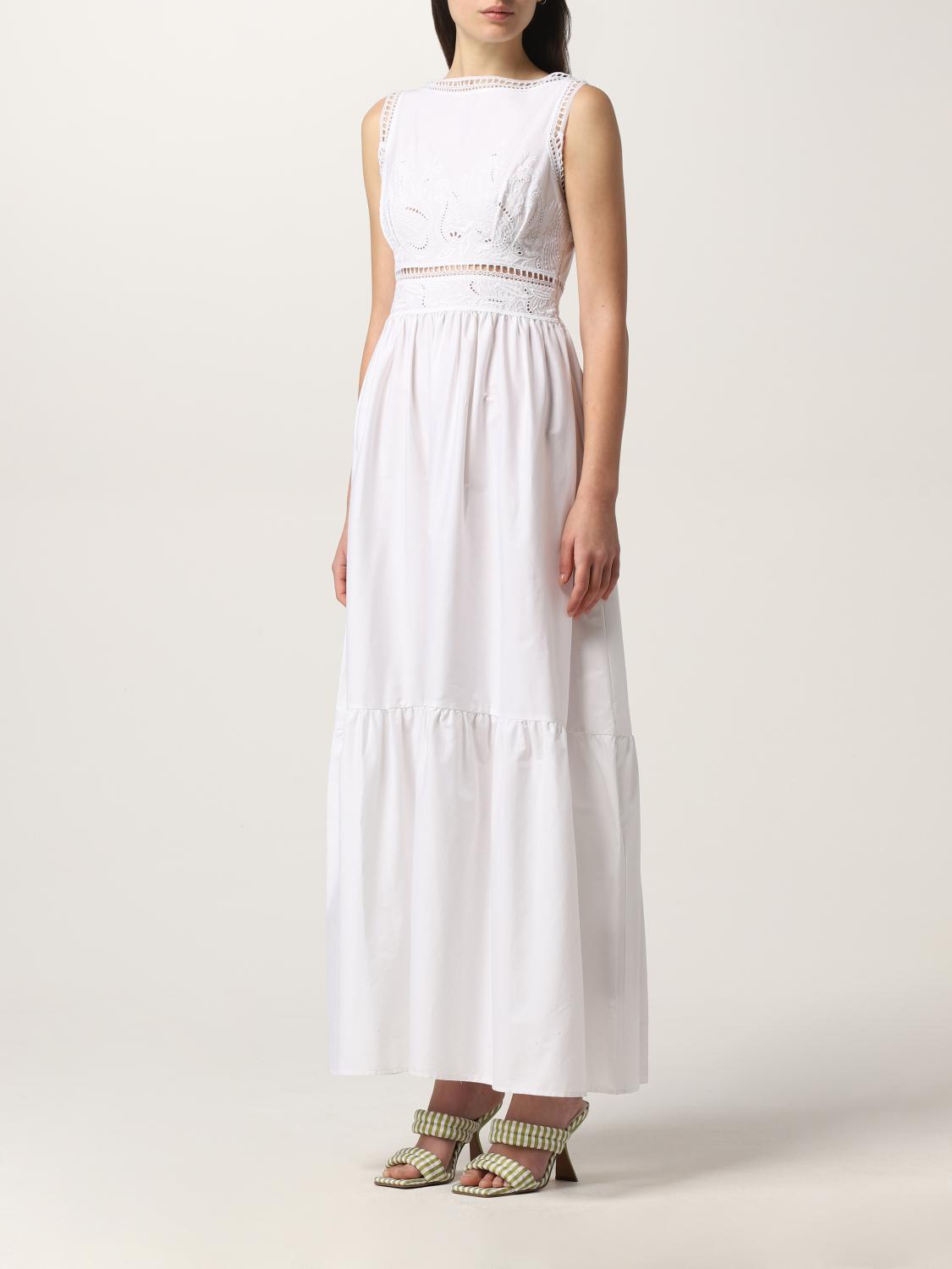 ERMANNO SCERVINO: Abito lungo in pizzo macramé - Bianco | Abito Ermanno  Scervino D404Q300ITQ GIGLIO.COM