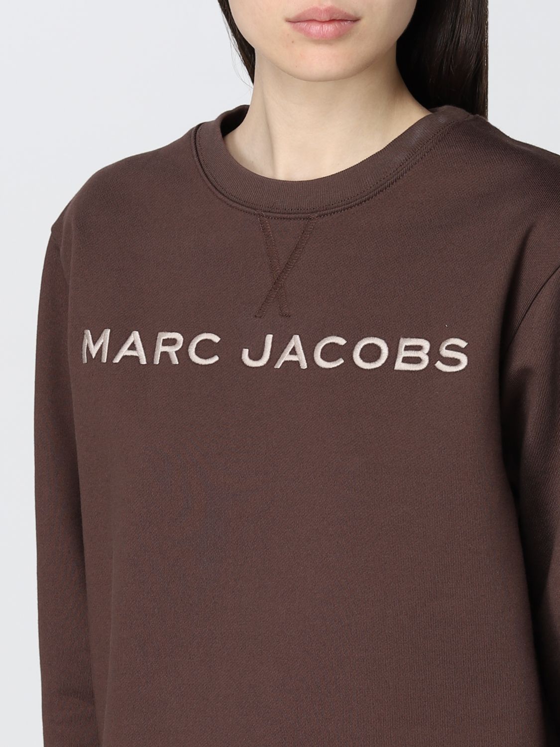 MARC JACOBS: cotton sweatshirt with logo - Brown | Sweatshirt Marc 