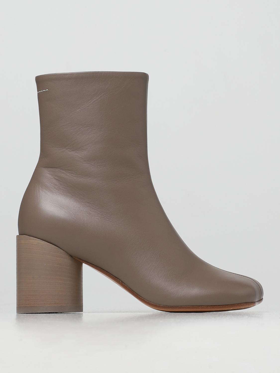 brown flat heel ankle boots