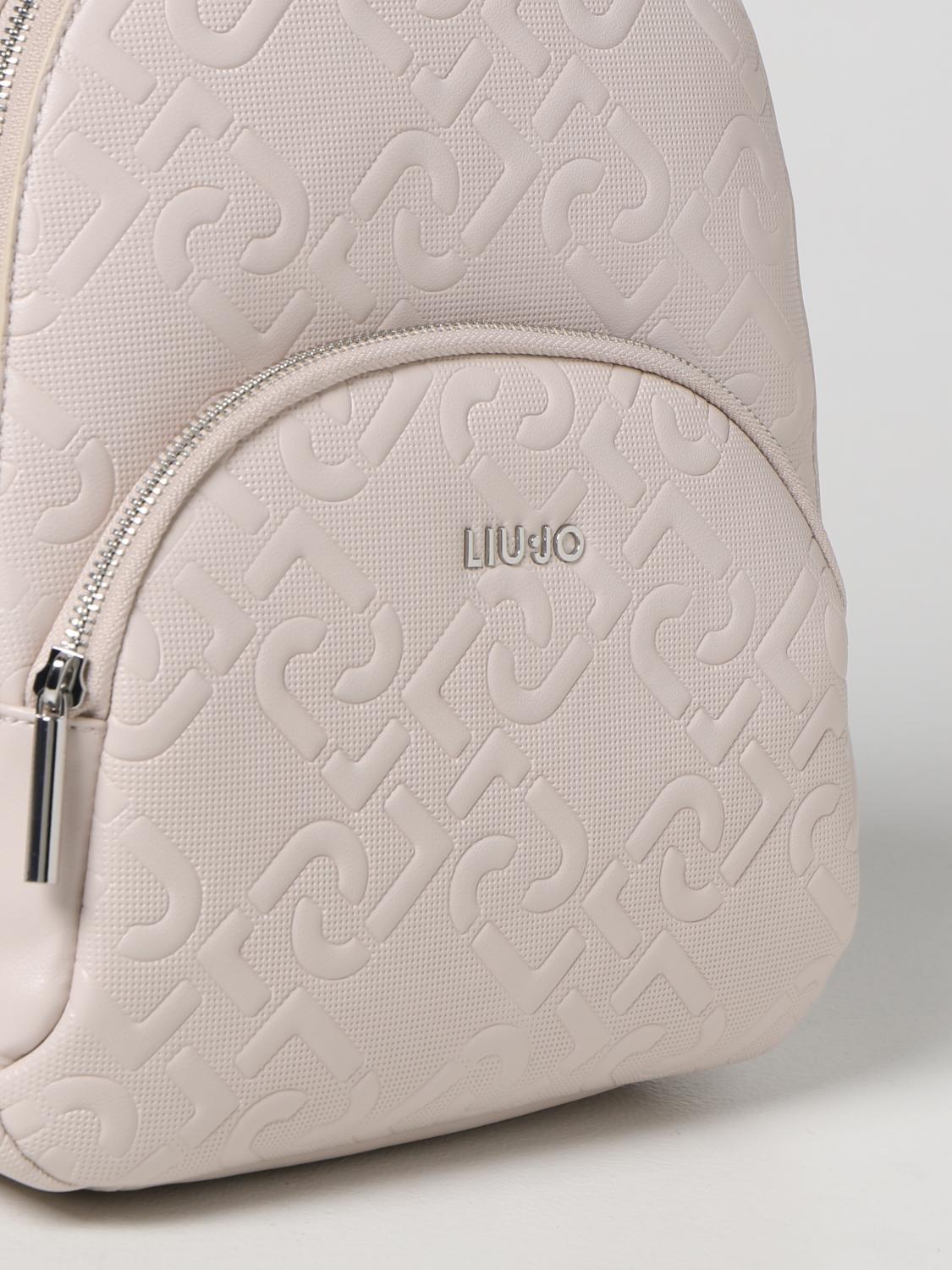 LIU JO: backpack in synthetic leather with embossed LJ - Champagne | Backpack  Liu Jo AA2078E0040 GIGLIO.COM