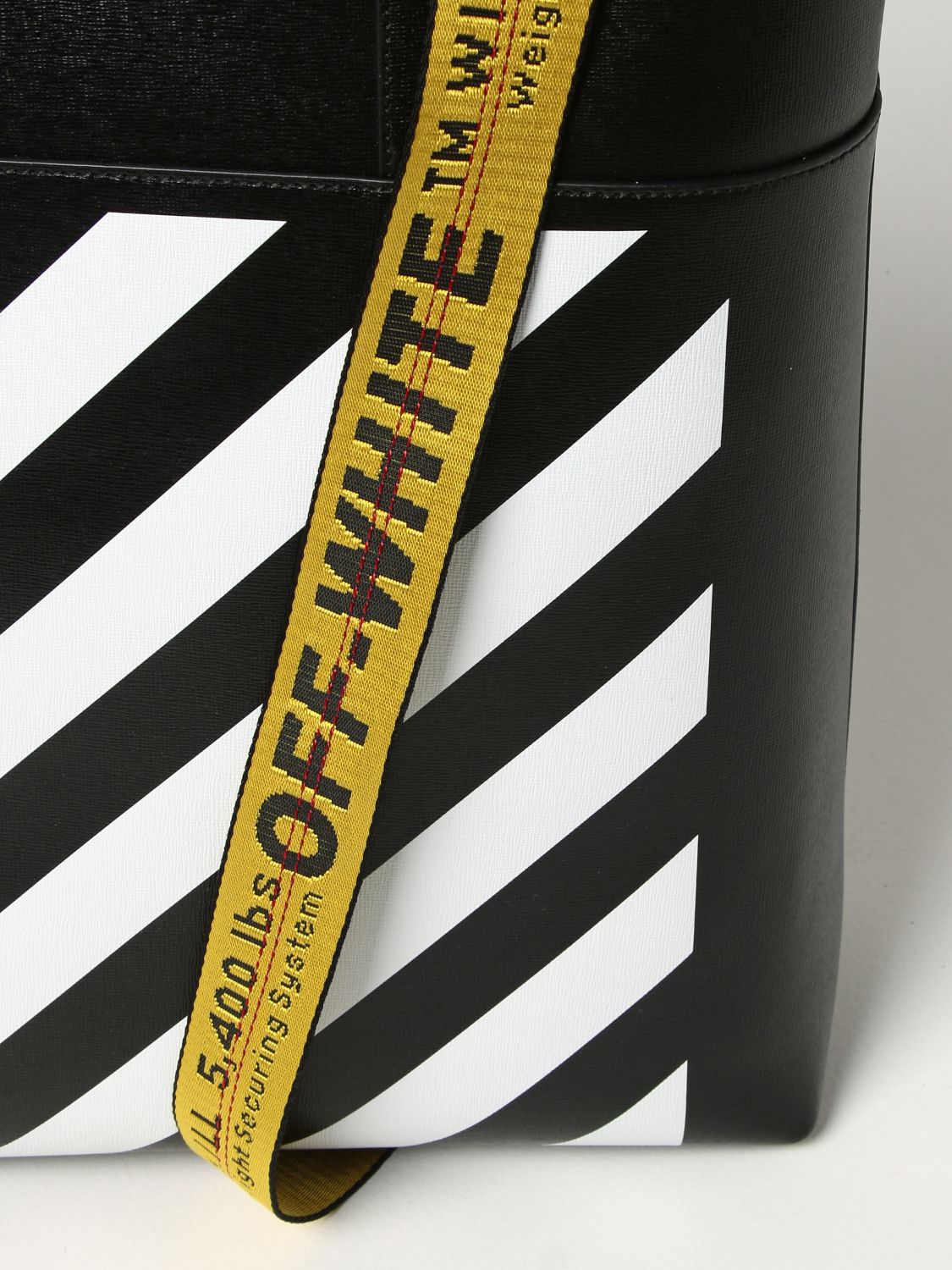 Bags Off-White: Off White shopping bag in saffiano leather black 4