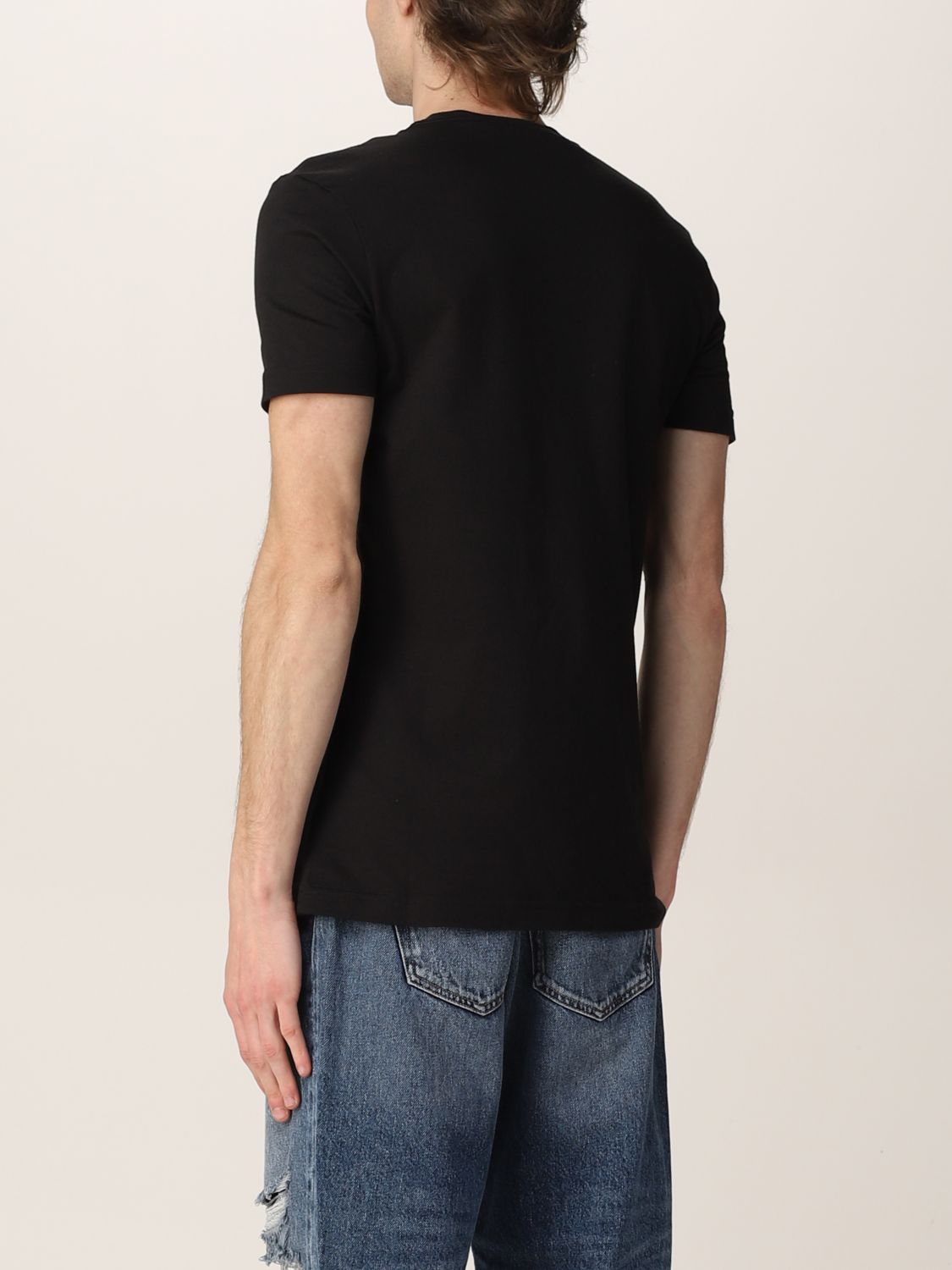 CALVIN KLEIN: cotton t-shirt with logo print - Black | Calvin Klein t ...