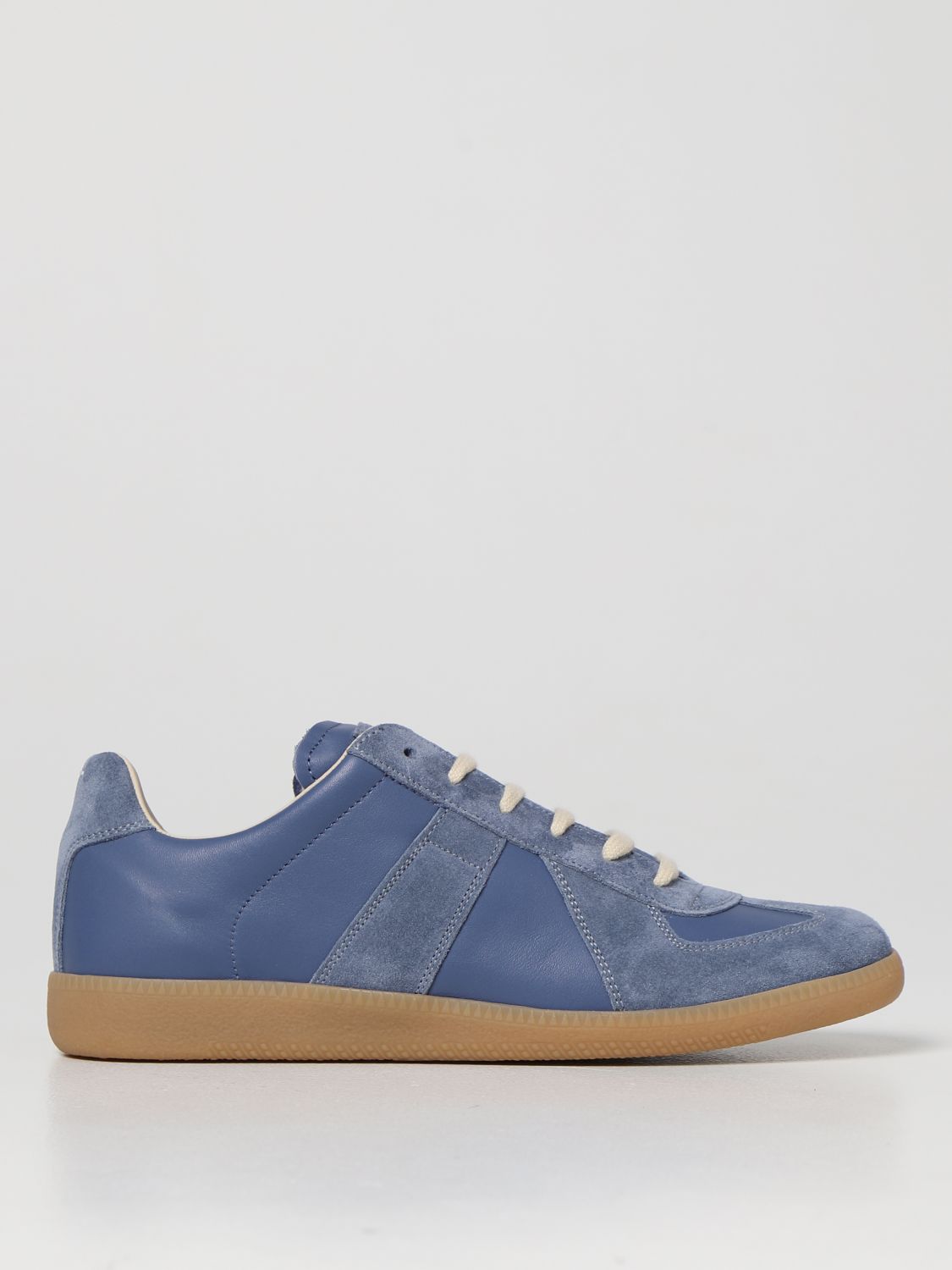 MAISON MARGIELA REPLICA SUEDE AND LEATHER SNEAKERS,C72325239