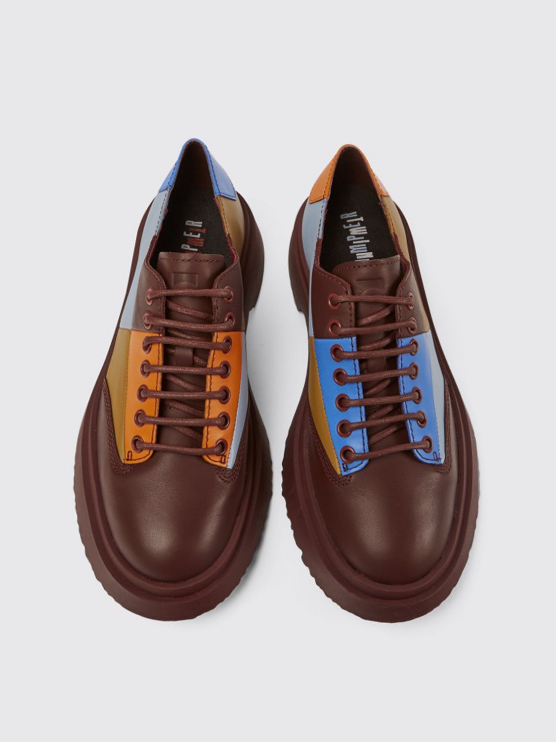 Derbies Camper: Chaussures à lacets Twins Camper en cuir multicolore 3