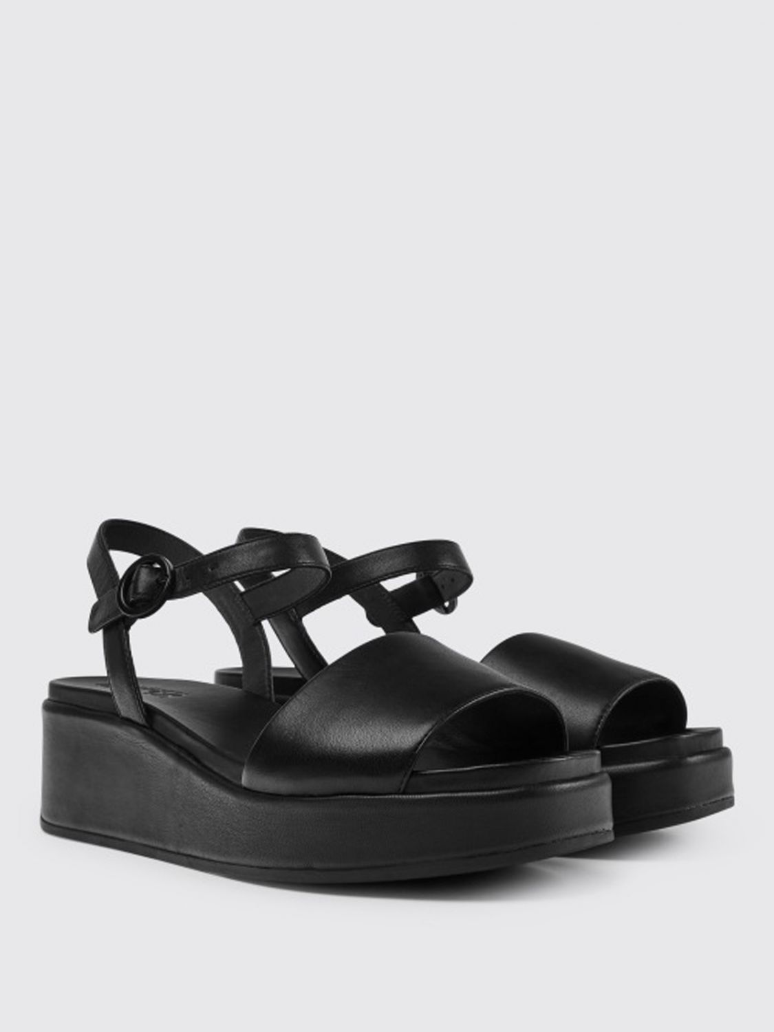 Chaussures compensées Camper: Sandales plates femme Camper noir 2