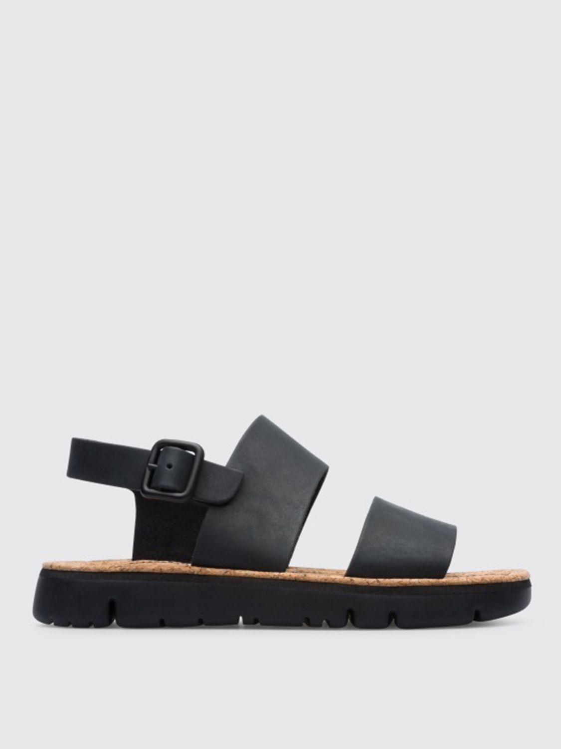 CAMPER: Oruga sandals in full grain leather - Black | Camper flat ...