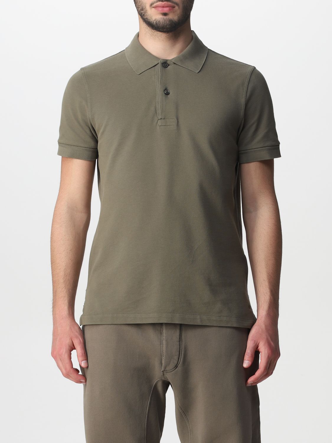 TOM FORD: basic cotton polo shirt - Military | Tom Ford polo shirt ...