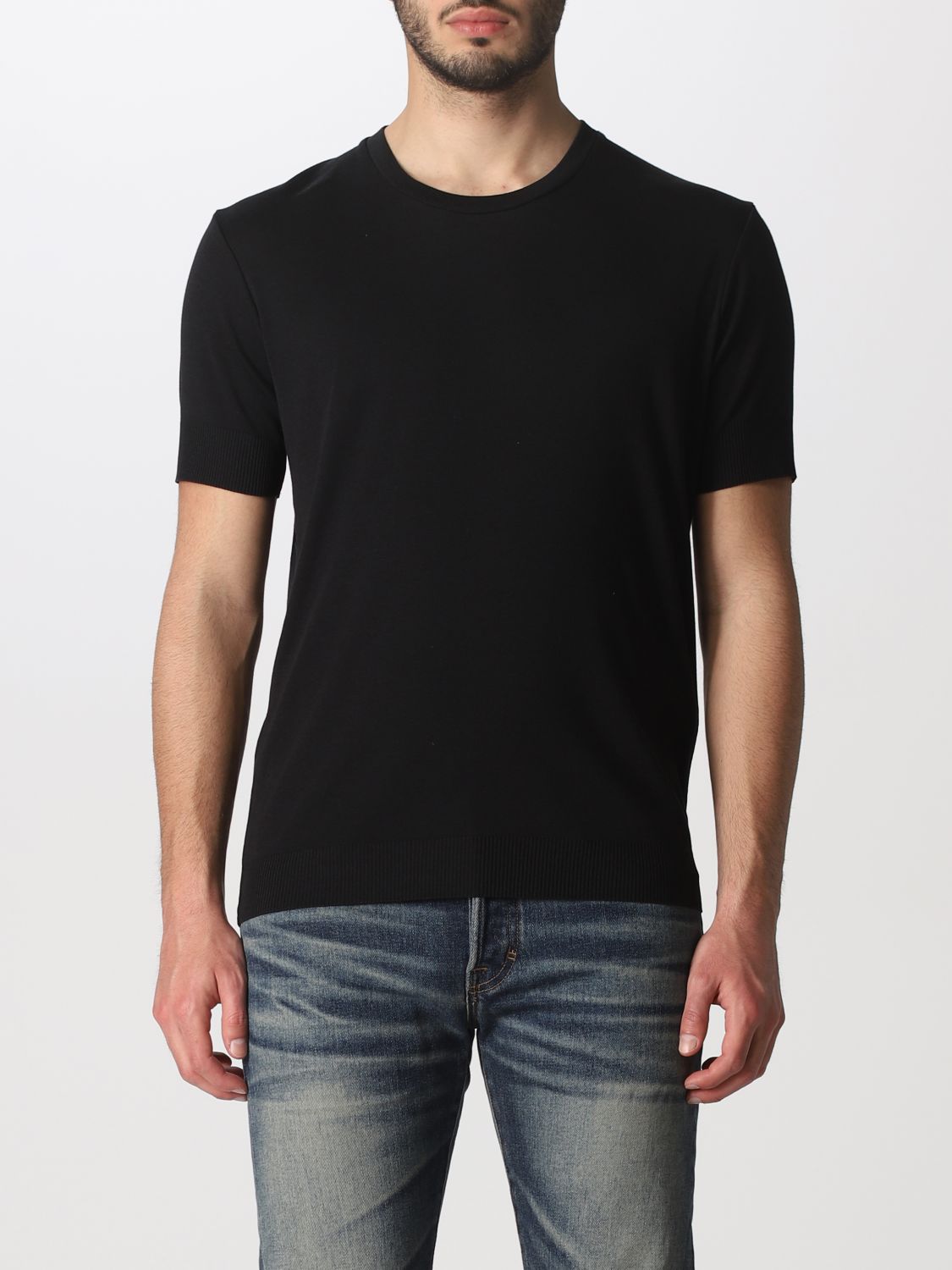 TOM FORD: T-shirt in cotton blend - Black | Tom Ford t-shirt ...