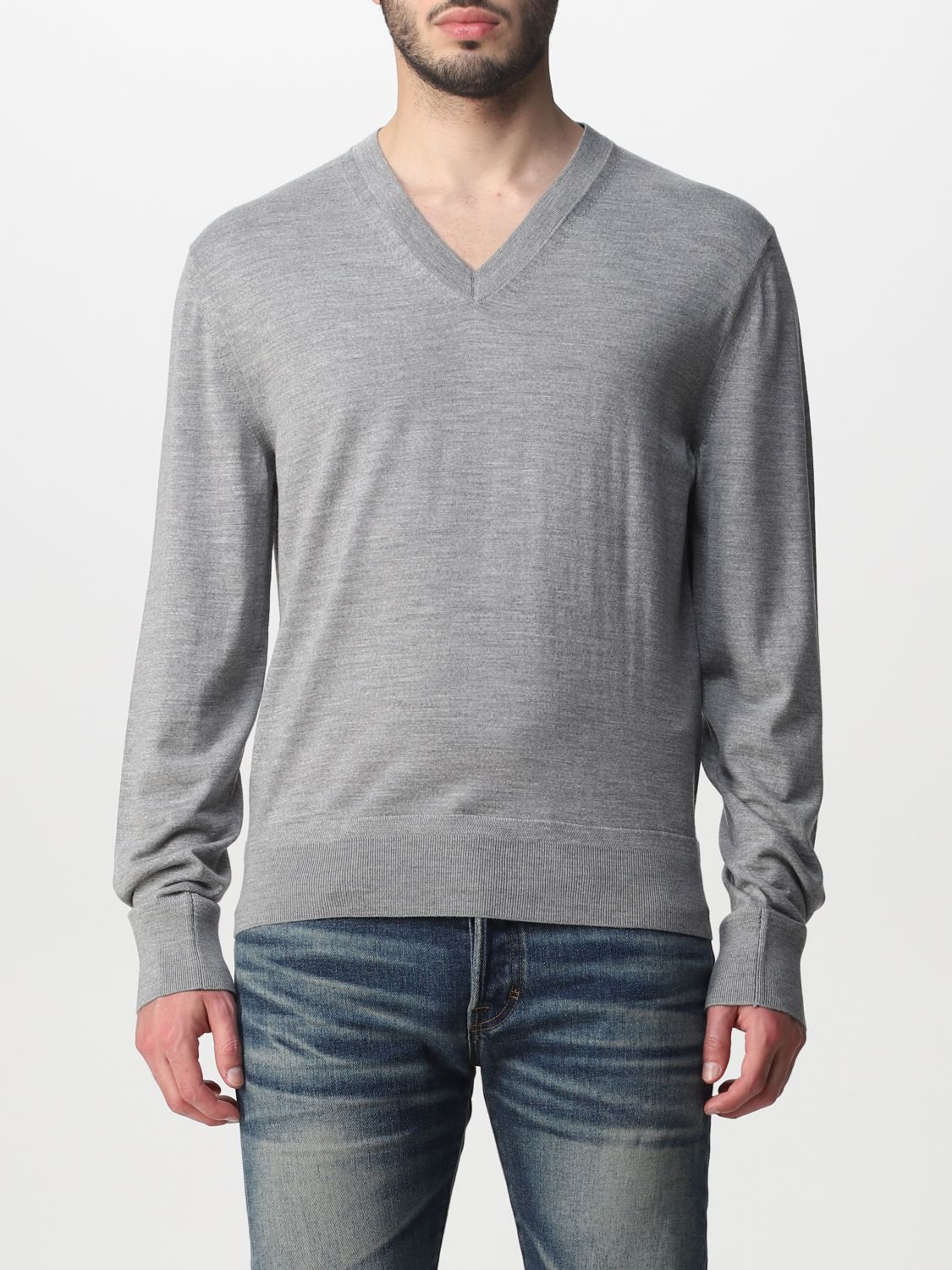 TOM FORD: basic wool sweater - Grey | Tom Ford sweater BZM94TFK100 ...