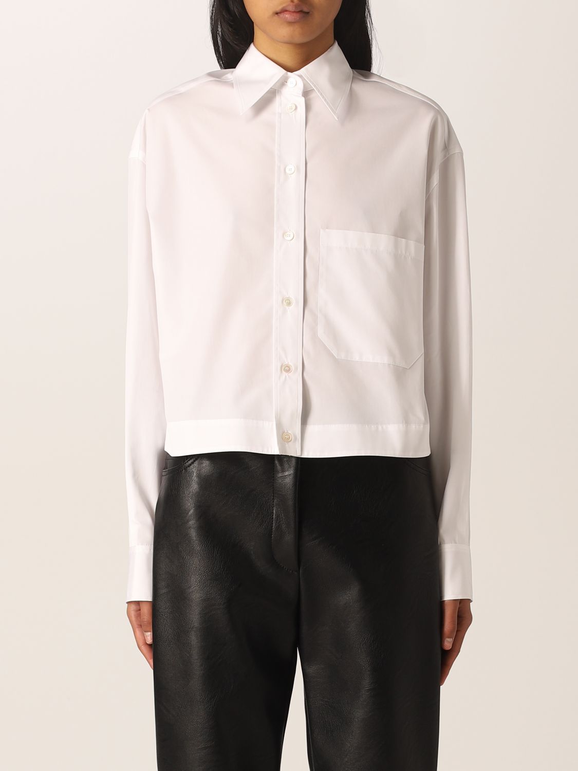 STELLA MCCARTNEY: cotton cropped shirt - White | Stella Mccartney shirt ...