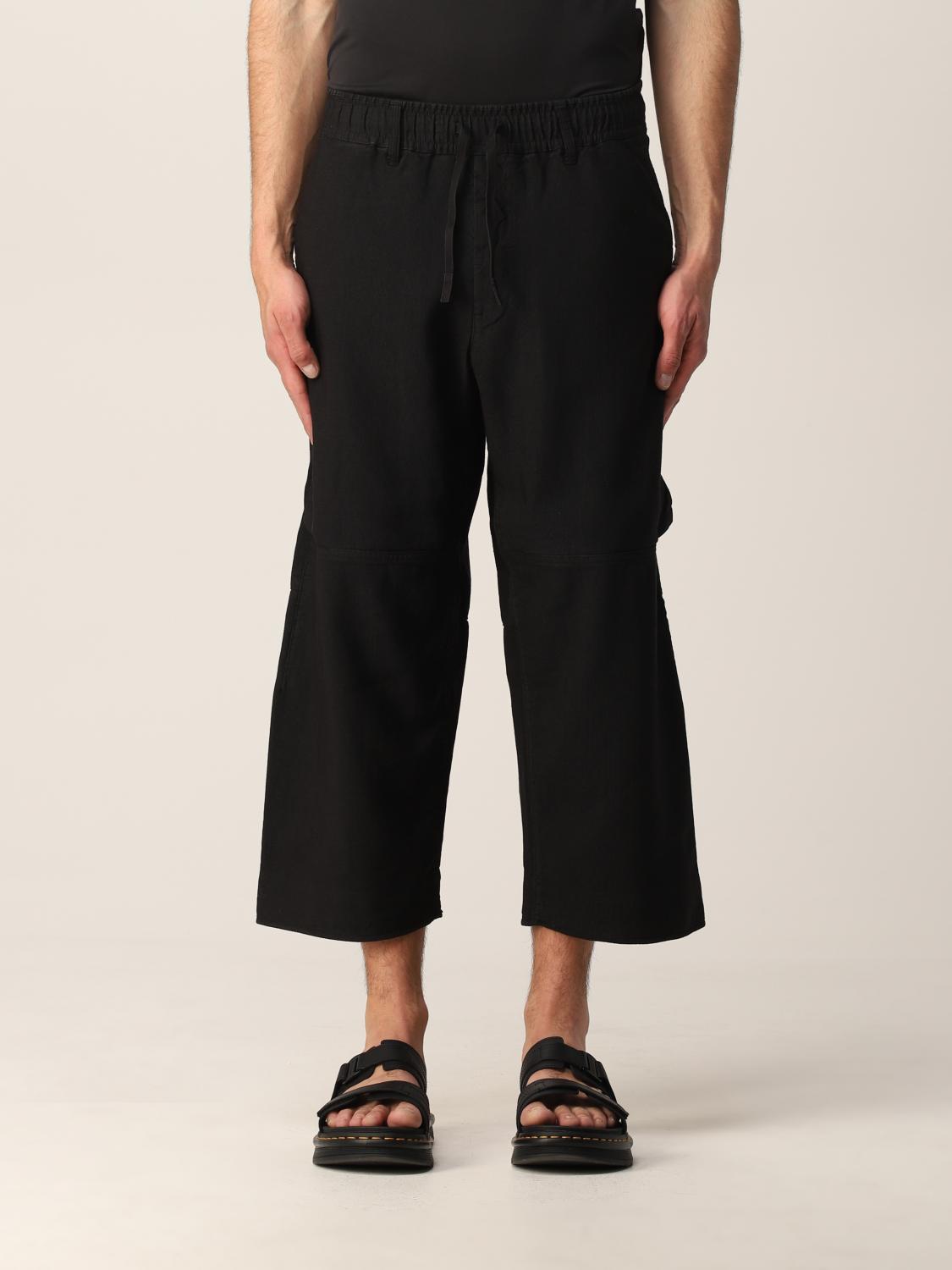 STONE ISLAND SHADOW PROJECT: Cordura® linen cropped pants - Black ...