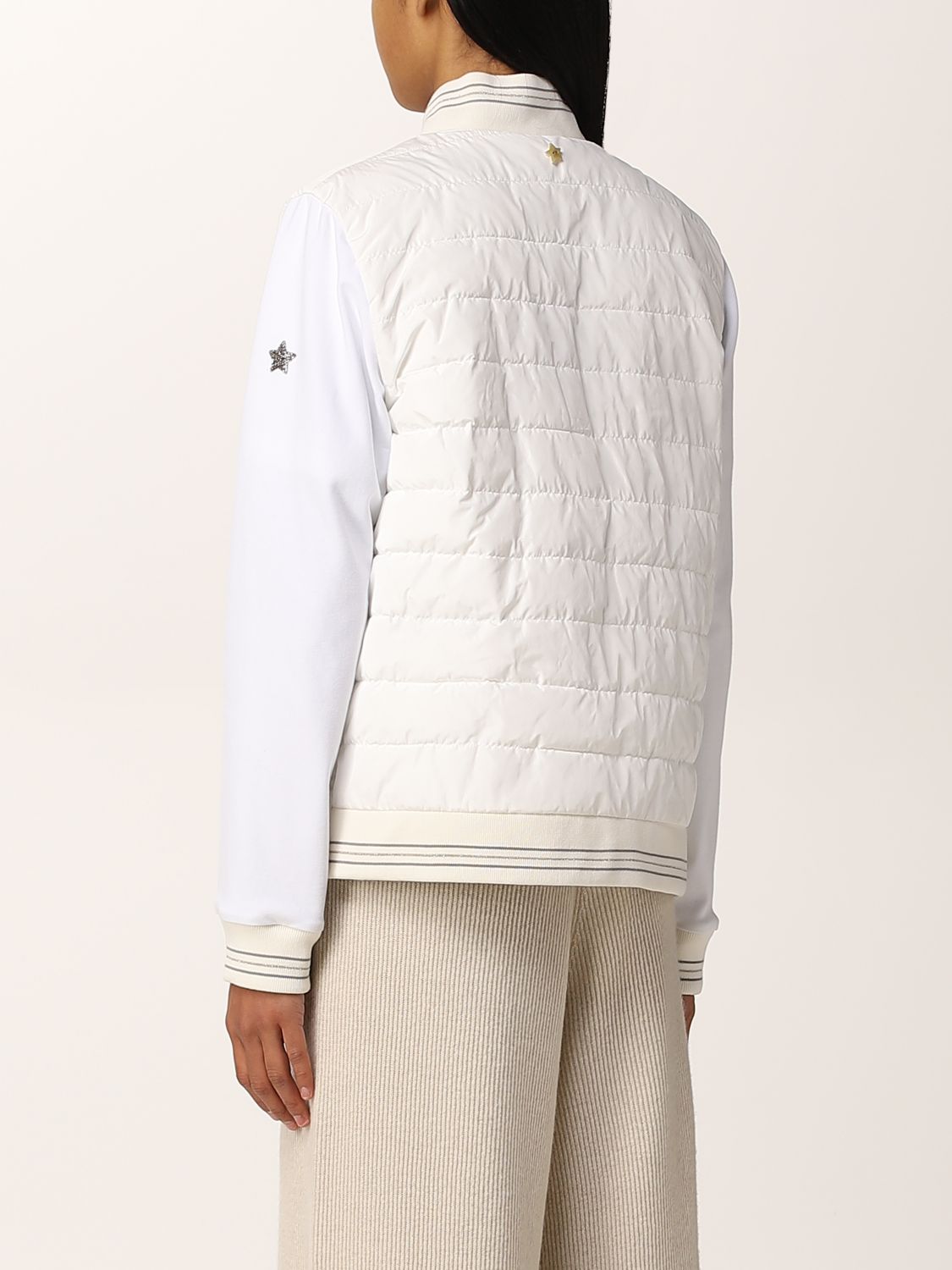 Jacket Lorena Antoniazzi: Lorena Antoniazzi nylon bomber jacket white 2