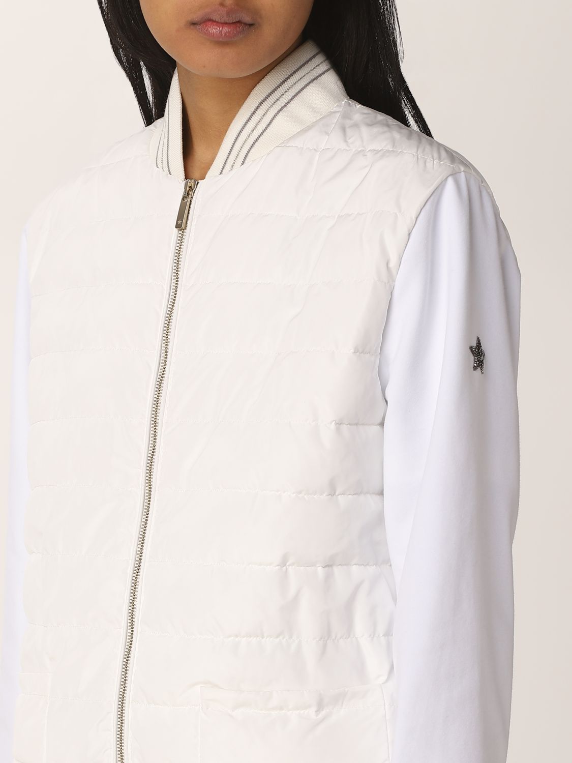 Jacket Lorena Antoniazzi: Lorena Antoniazzi nylon bomber jacket white 4