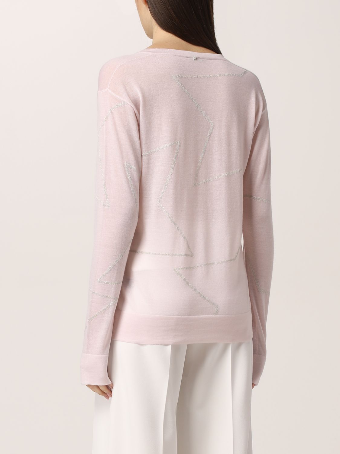 Sweater Lorena Antoniazzi: Lorena Antoniazzi sweater with glitter stars pink 2