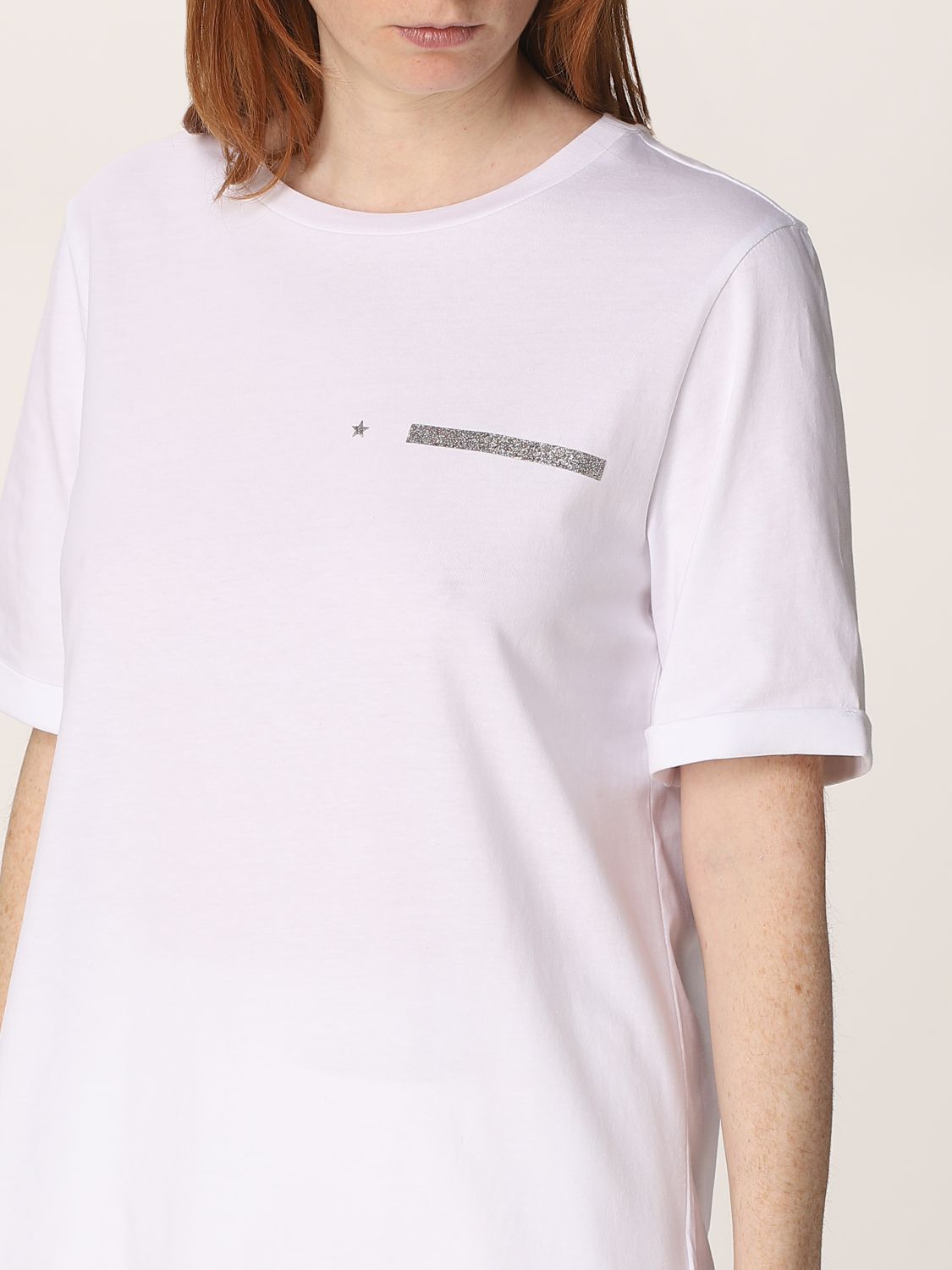 T-shirt Lorena Antoniazzi: T-shirt Lorena Antoniazzi in cotone bianco 3