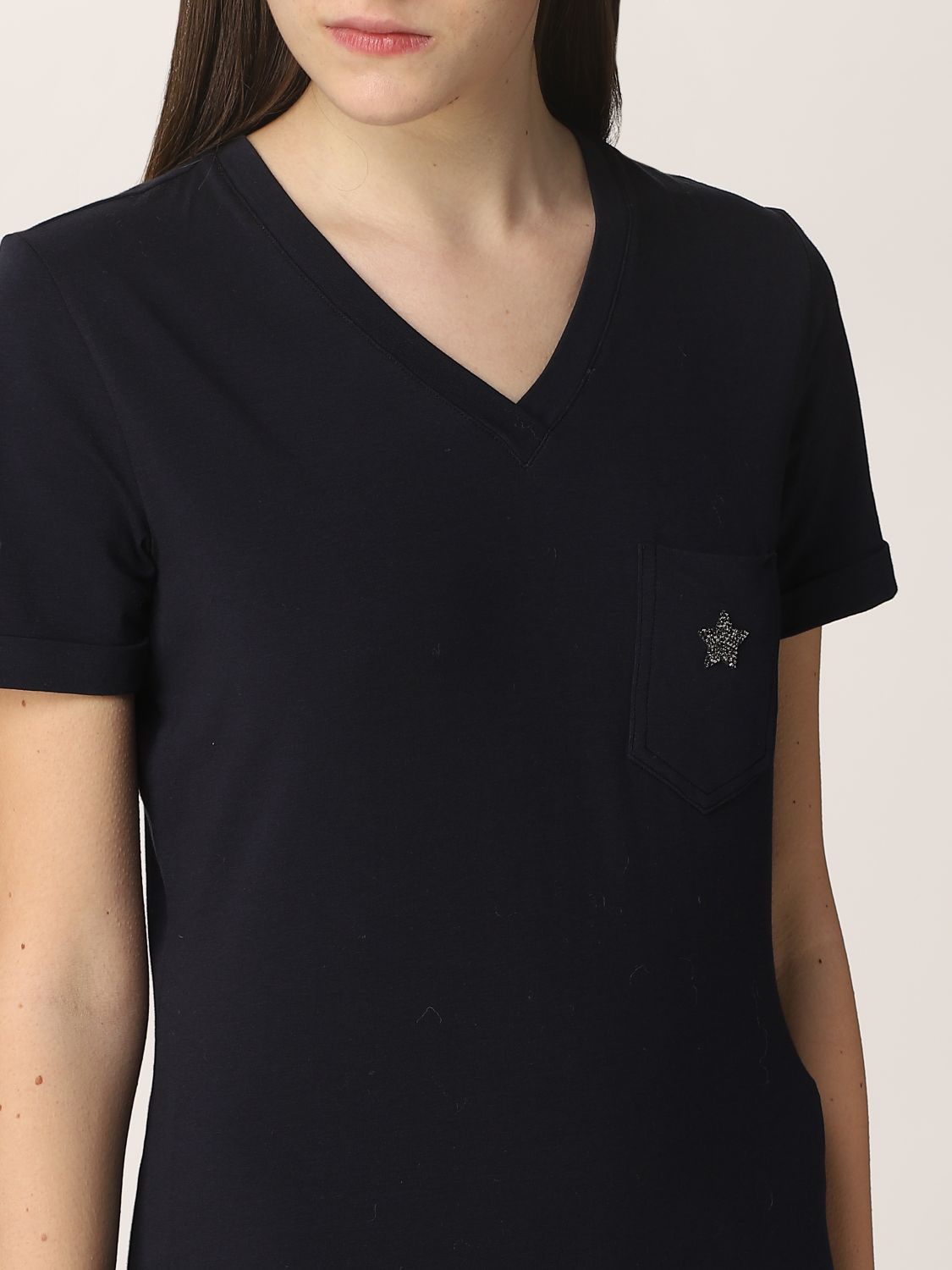 T-shirt Lorena Antoniazzi: T-shirt Lorena Antoniazzi in cotone con stella blue 3