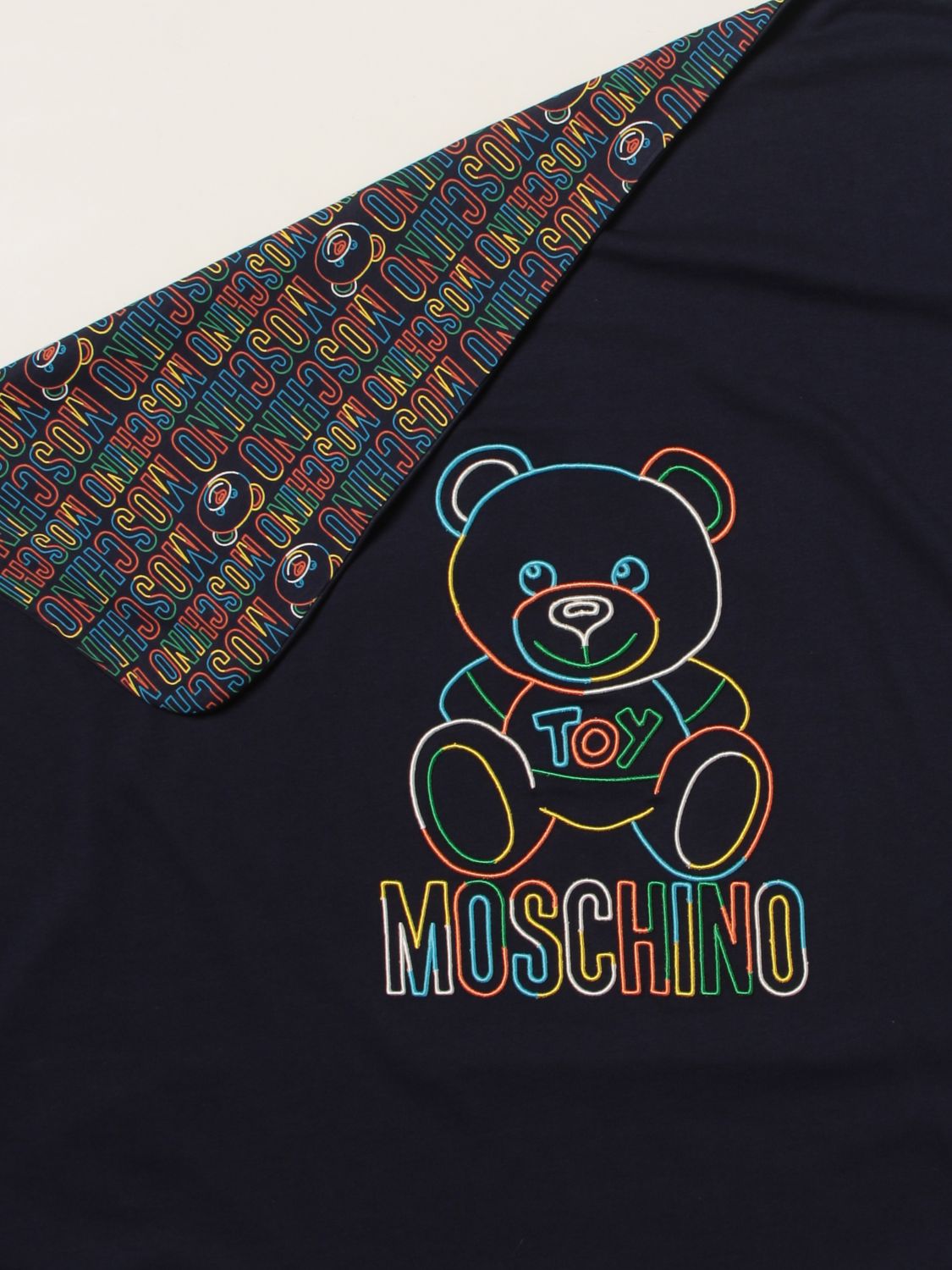 Copertina Moschino Baby: Copertina Teddy Bear Moschino Baby in cotone blue 2