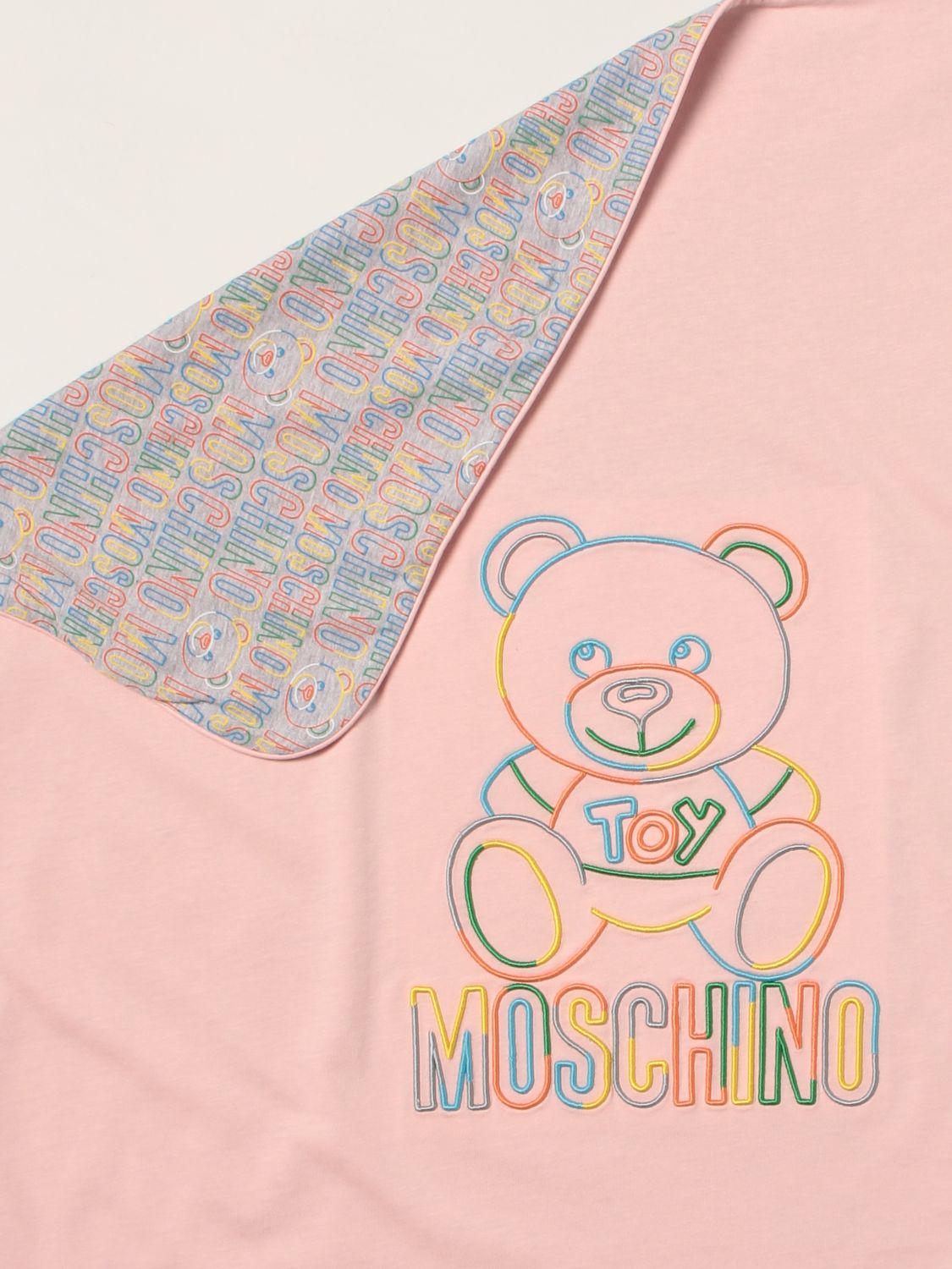 Copertina Moschino Baby: Copertina Teddy Bear Moschino Baby in cotone rosa 2