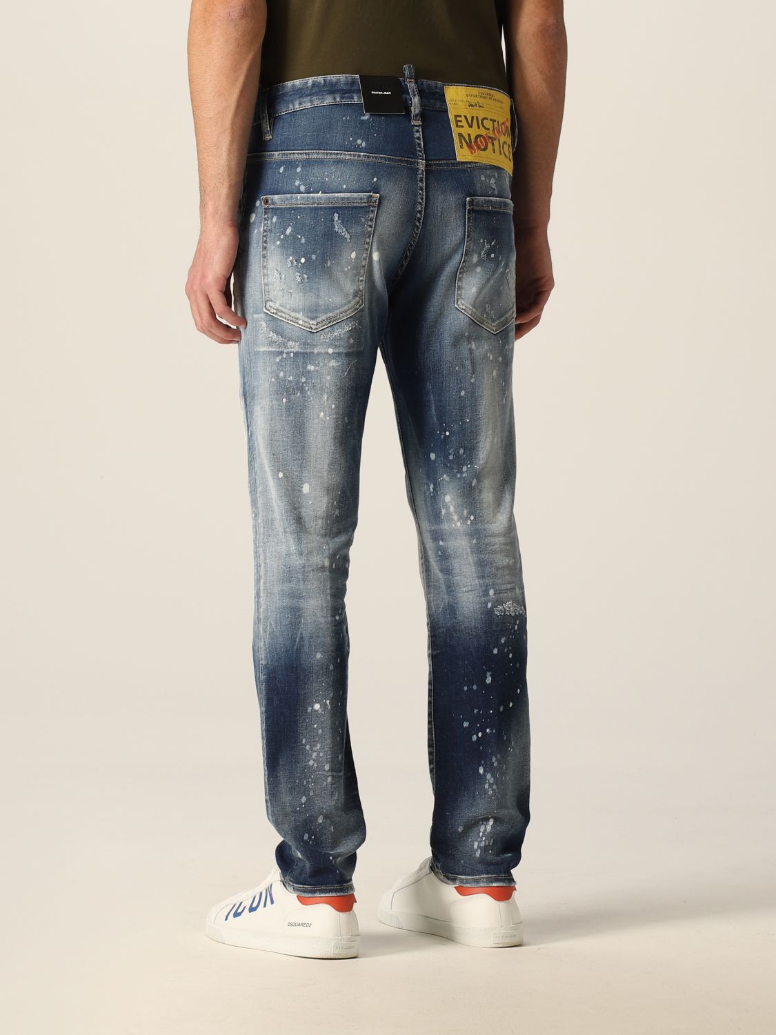 Dsquared2 ripped jeans in washed denim