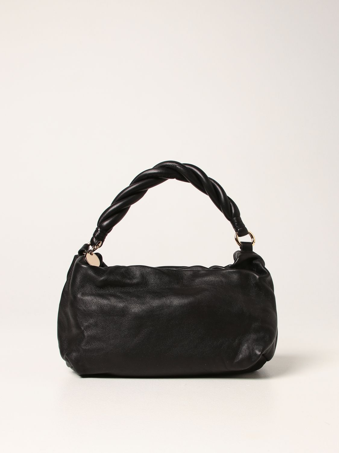 Handbag Red(V): Turnered Red (V) leather bag black 1
