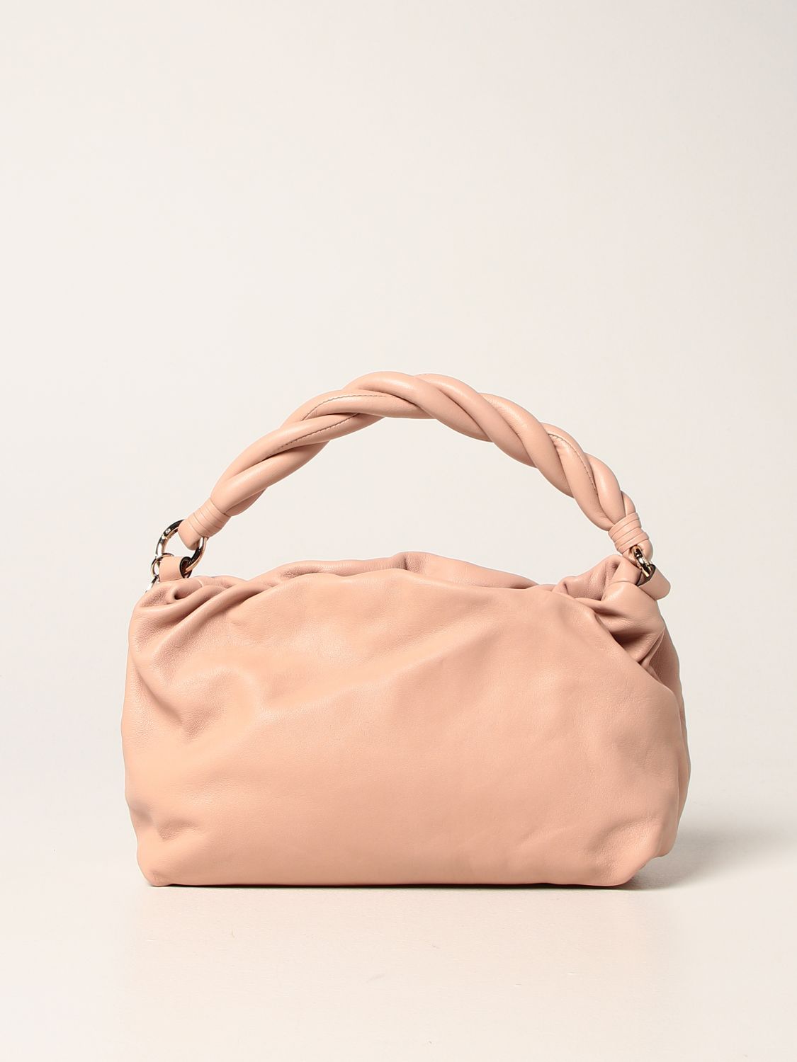 Handbag Red(V): Turnered Red (V) leather bag pink 1