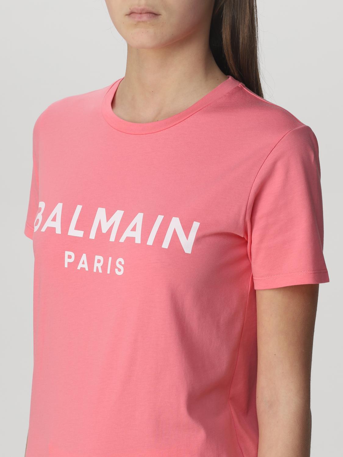 BALMAIN：Tシャツ レディース - ピンク | GIGLIO.COMオンラインの