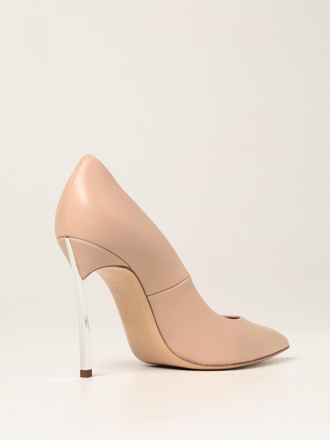 CASADEI: Pump in pelle con tacco Blade - Cipria | Décolleté Casadei  1F161D100MAMIN02801 GIGLIO.COM