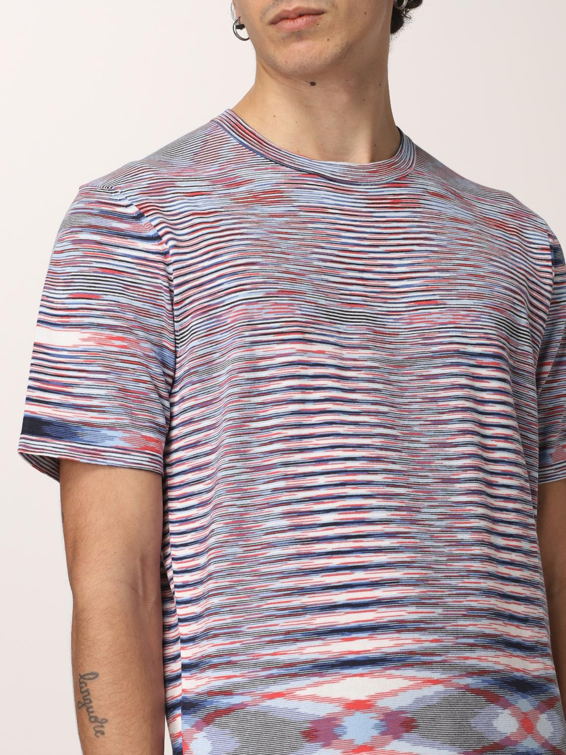 MISSONI: cotton t-shirt with stripes - Red | Missoni t-shirt