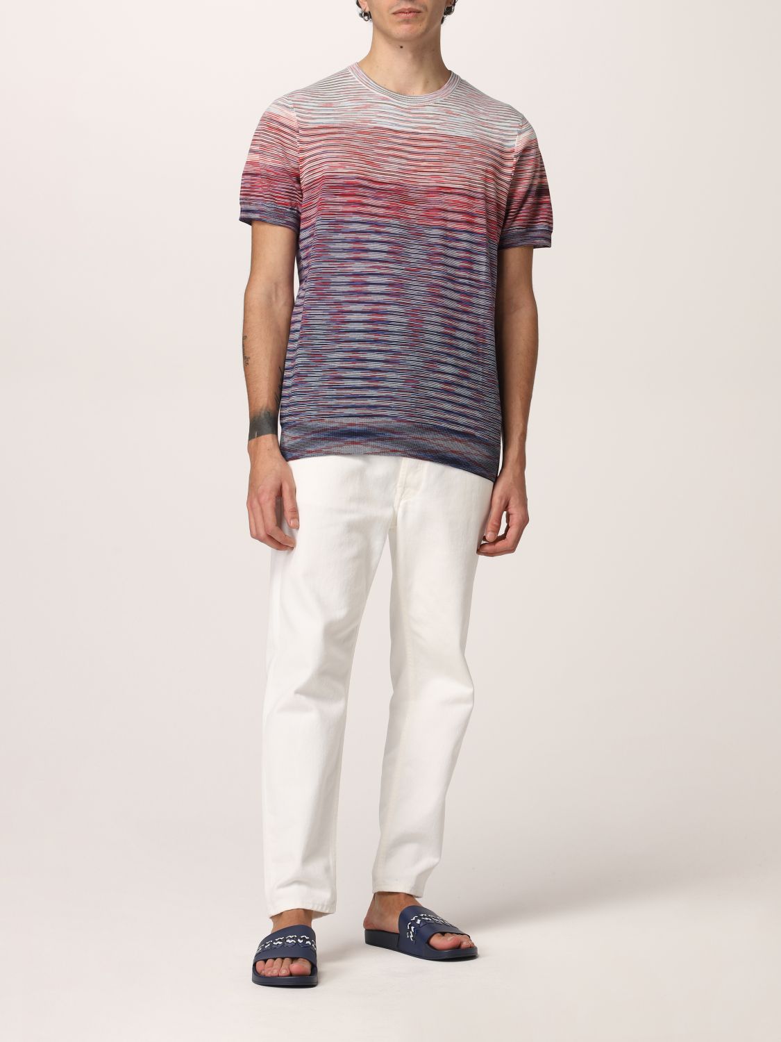 T-shirt Missoni: Missoni cotton t-shirt with stripes red 2
