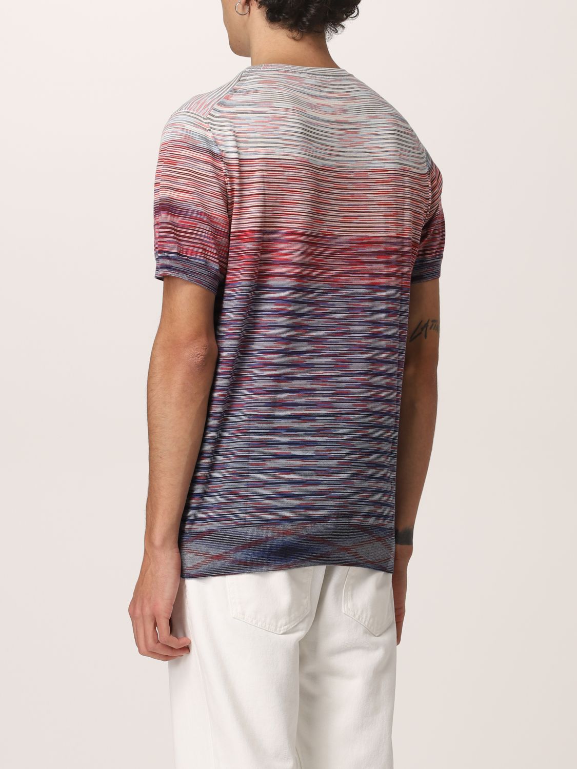 T-shirt Missoni: T-shirt Missoni in cotone con righe rosso 3