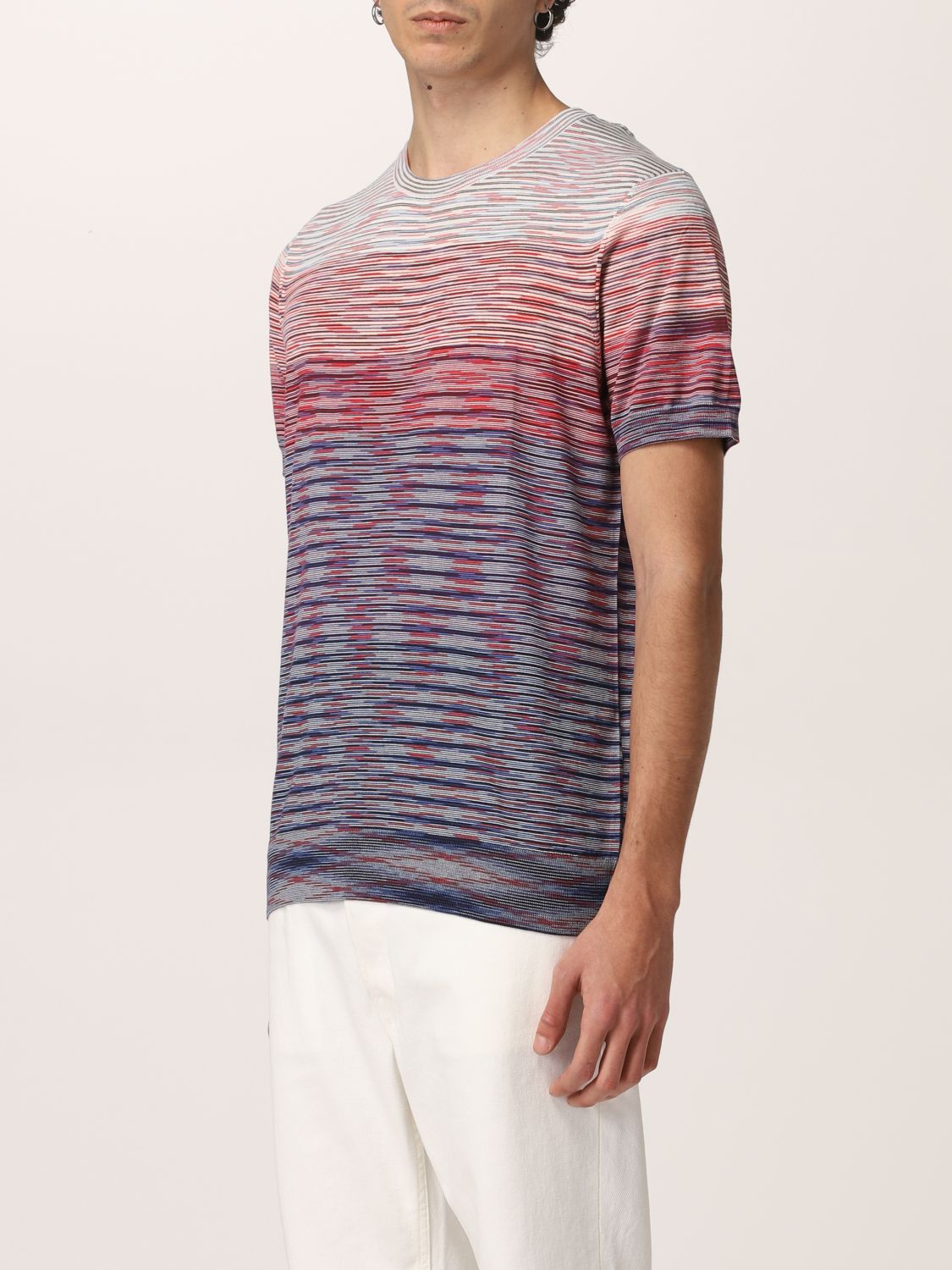T-shirt Missoni: Missoni cotton t-shirt with stripes red 4