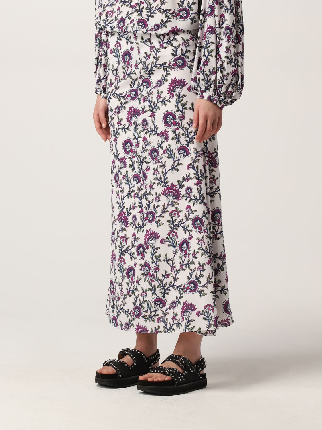 Skirt Isabel Marant: Isabel Marant long skirt with floral pattern ecru 4
