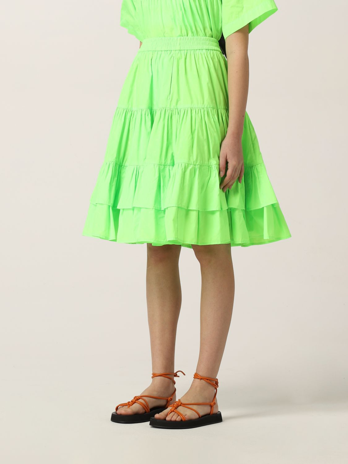 Msgm flared skirt with flounces