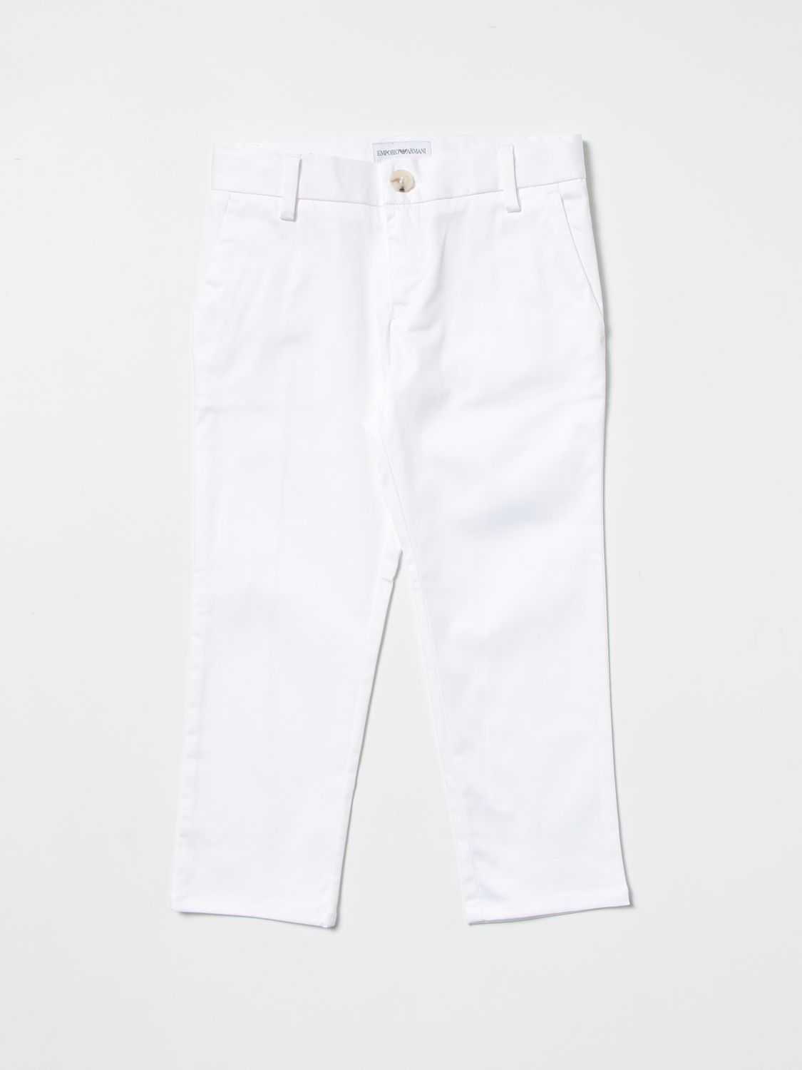 Pantalone Emporio Armani: Pantalone skinny Emporio Armani in cotone bianco 1