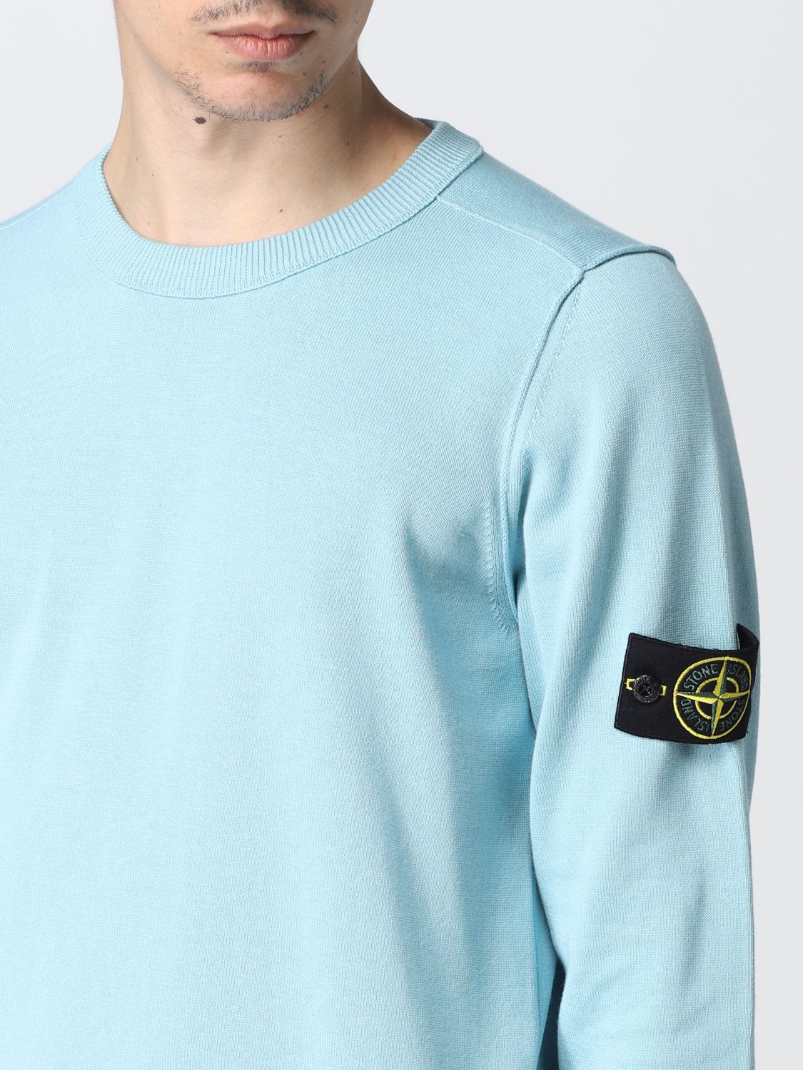 STONE ISLAND: jumper in soft cotton - Water | Stone Island jumper 540B2 ...