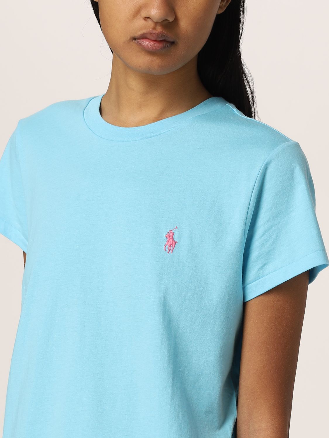 T-shirt Polo Ralph Lauren: T-shirt Polo Ralph Lauren in cotone con logo turchese 3